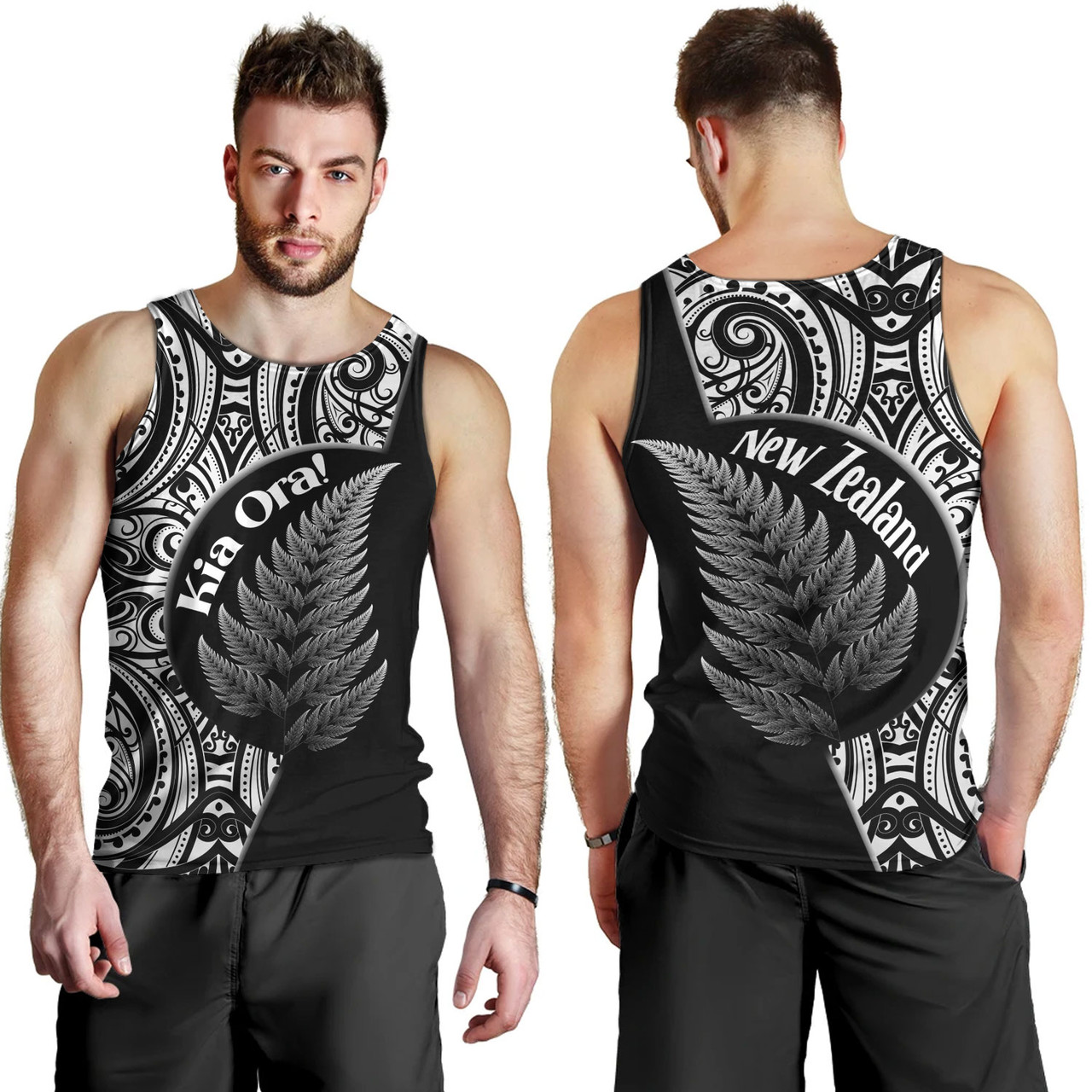 New Zealand Custom Personalised Tank Top Kia Ora Silver Ferns Style