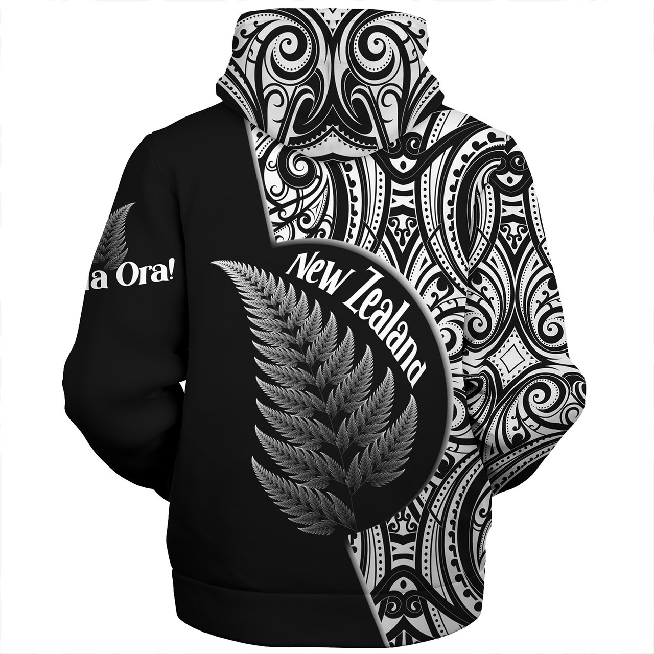 New Zealand Custom Personalised Sherpa Hoodie Kia Ora Silver Ferns Style