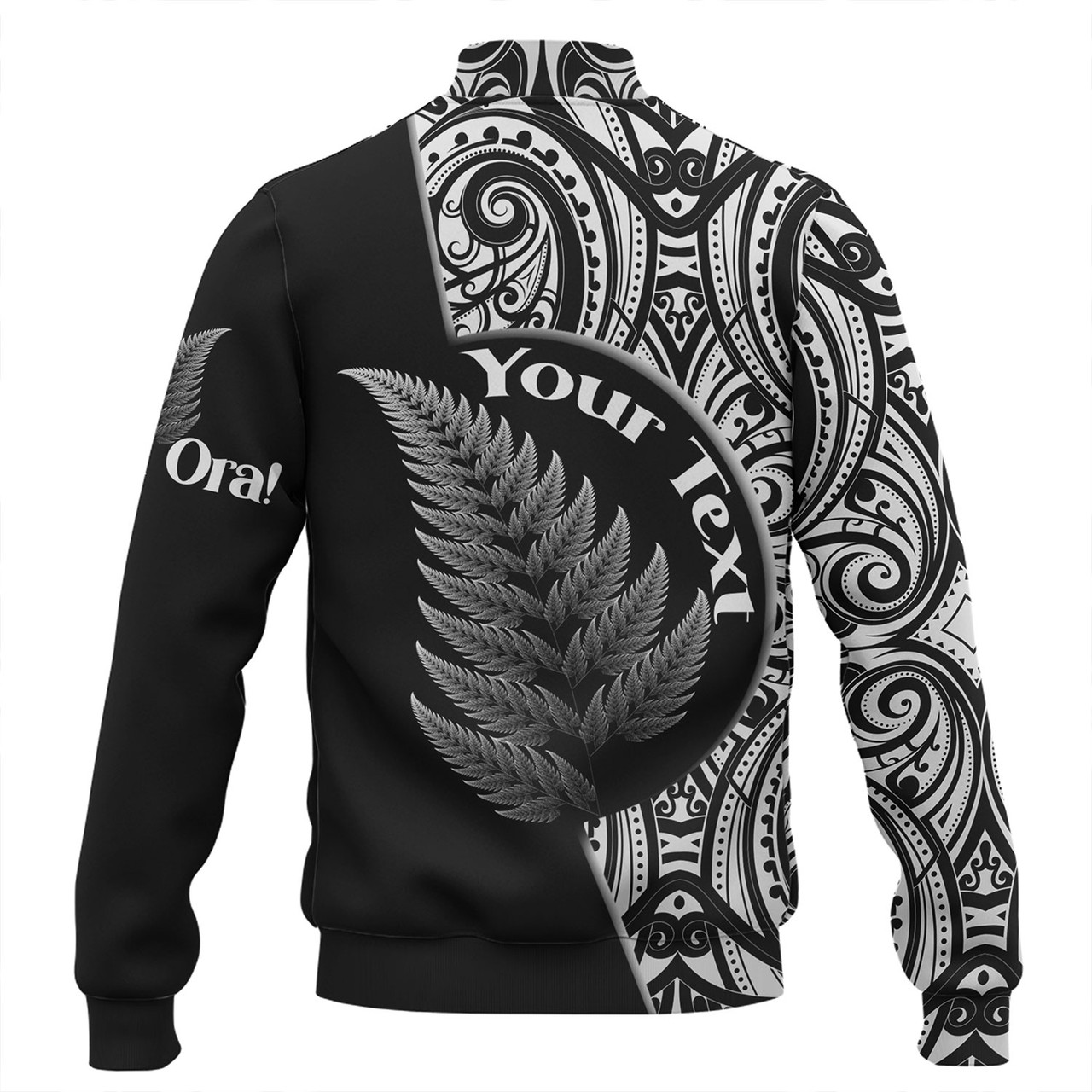New Zealand Custom Personalised Baseball Jacket Kia Ora Silver Ferns Style