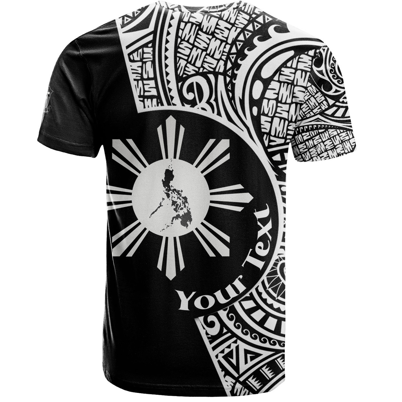 Philippines Filipinos Custom Personalised T-Shirt Sun And Map Lauhala Patterns Style