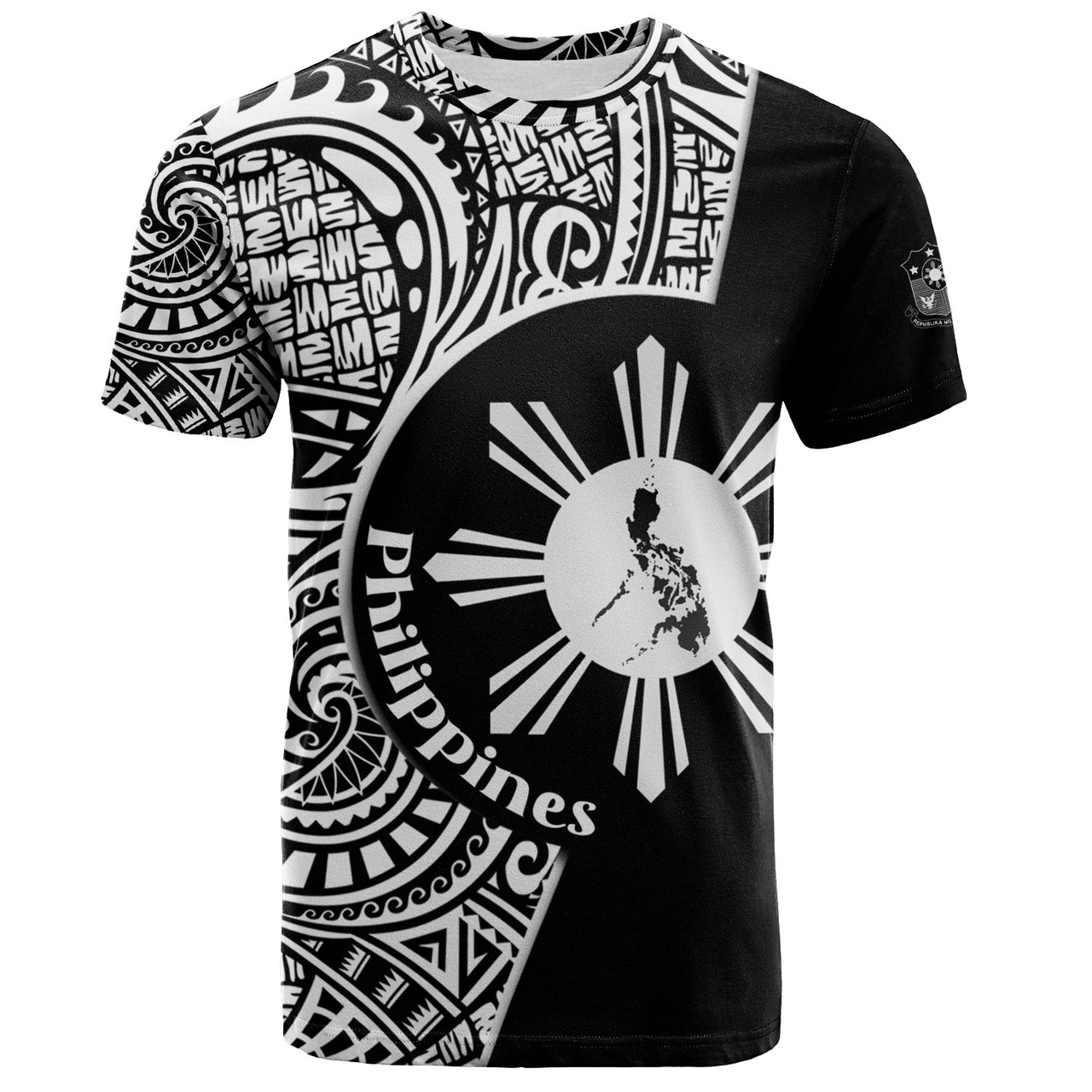 Philippines Filipinos Custom Personalised T-Shirt Sun And Map Lauhala Patterns Style