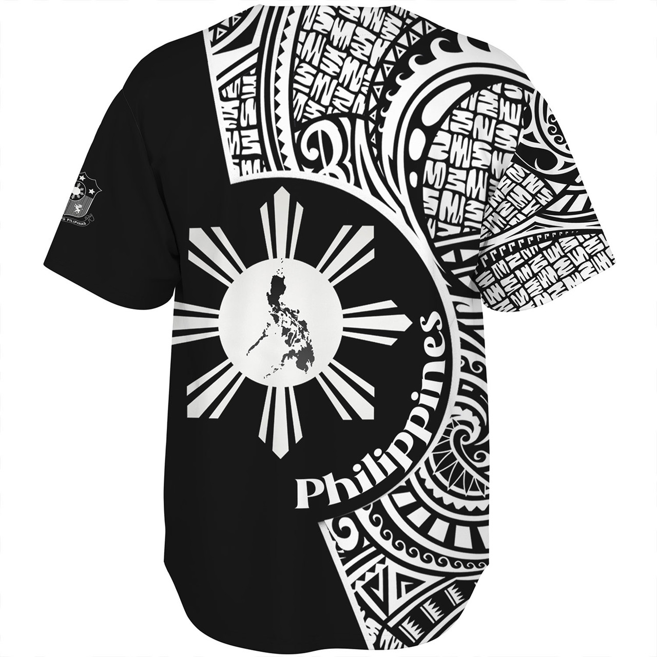 Philippines Filipinos Custom Personalised Baseball Shirt Sun And Map Lauhala Patterns Style