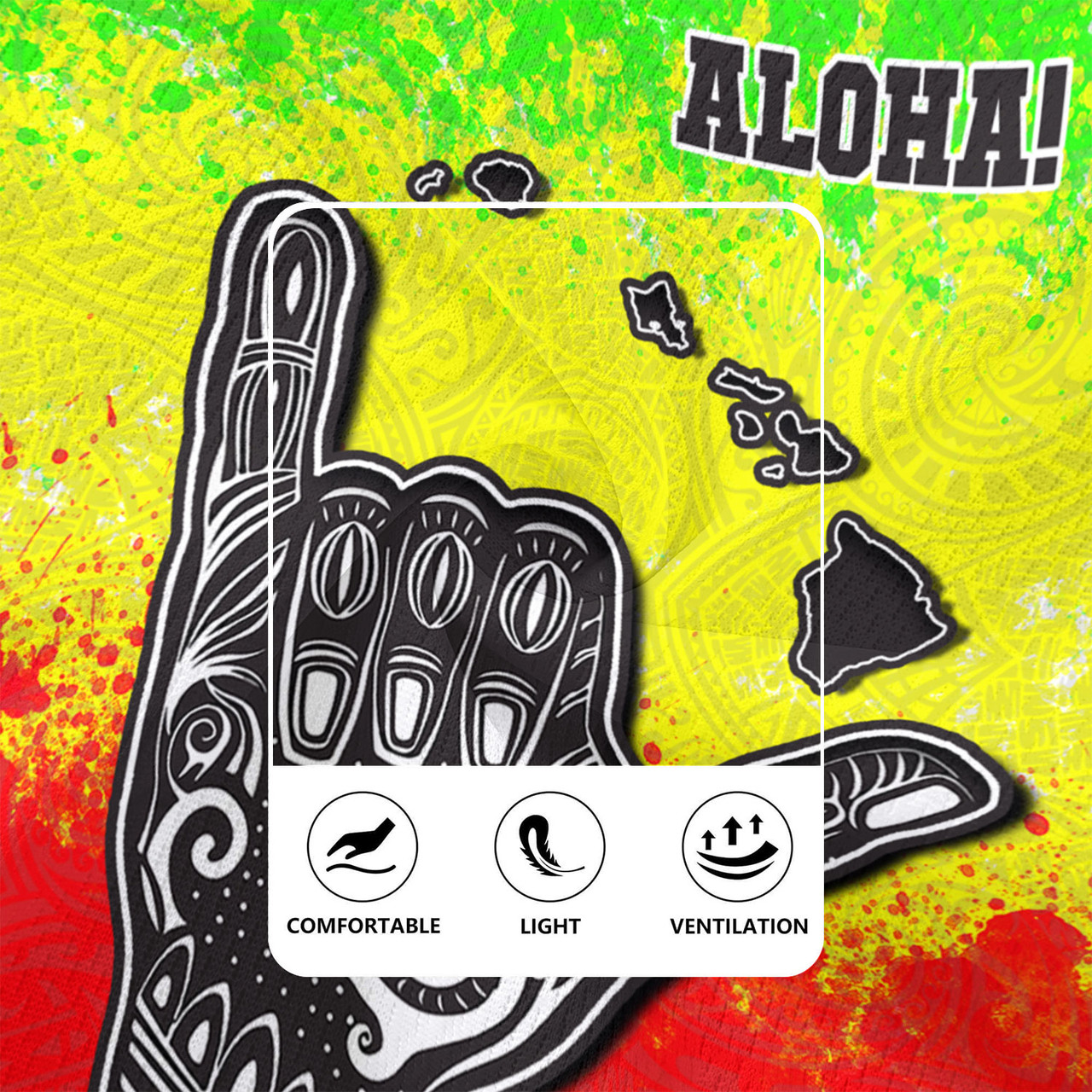 Hawaii Custom PersonalisedRugby Jersey Polynesian Shaka Hawaii Map Reggae Style
