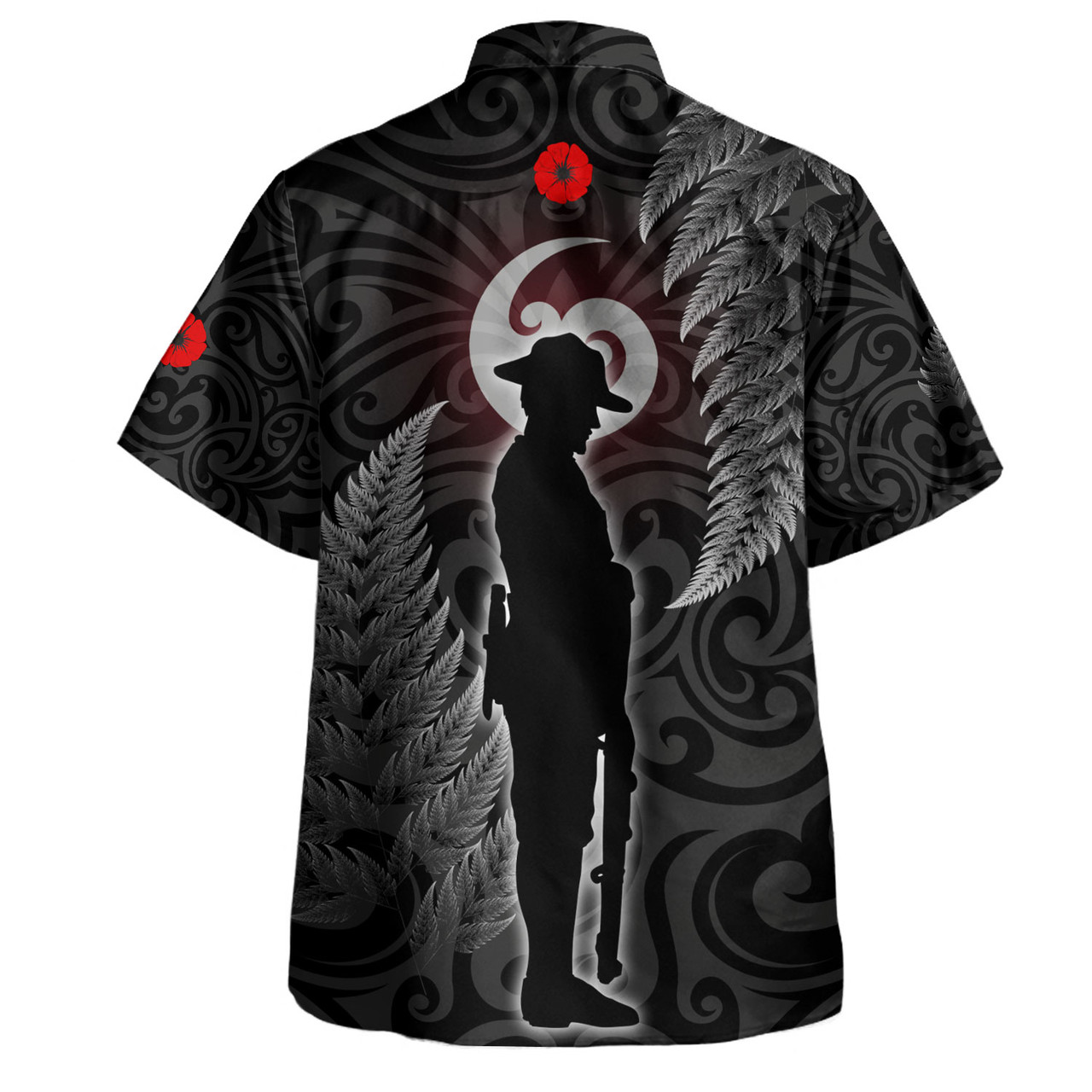 New Zealand Custom Personalised Hawaiian Shirt Lest We Forget Koru Maori Pattern