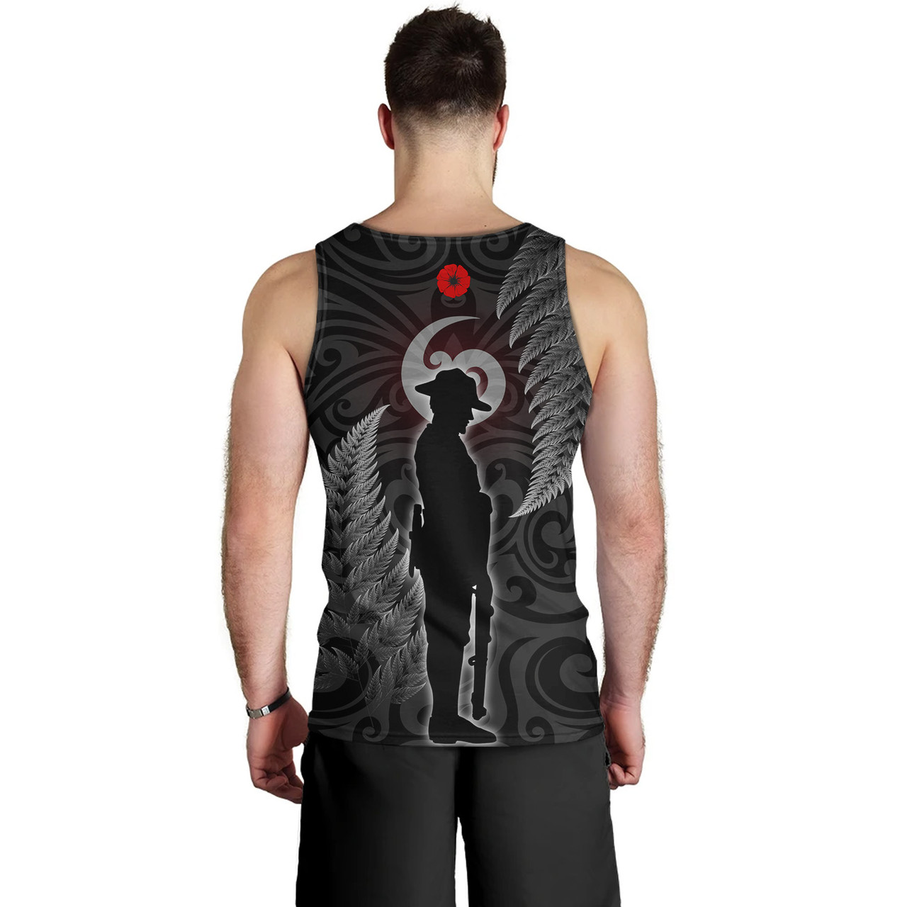 New Zealand Tank Top Lest We Forget Koru Maori Pattern