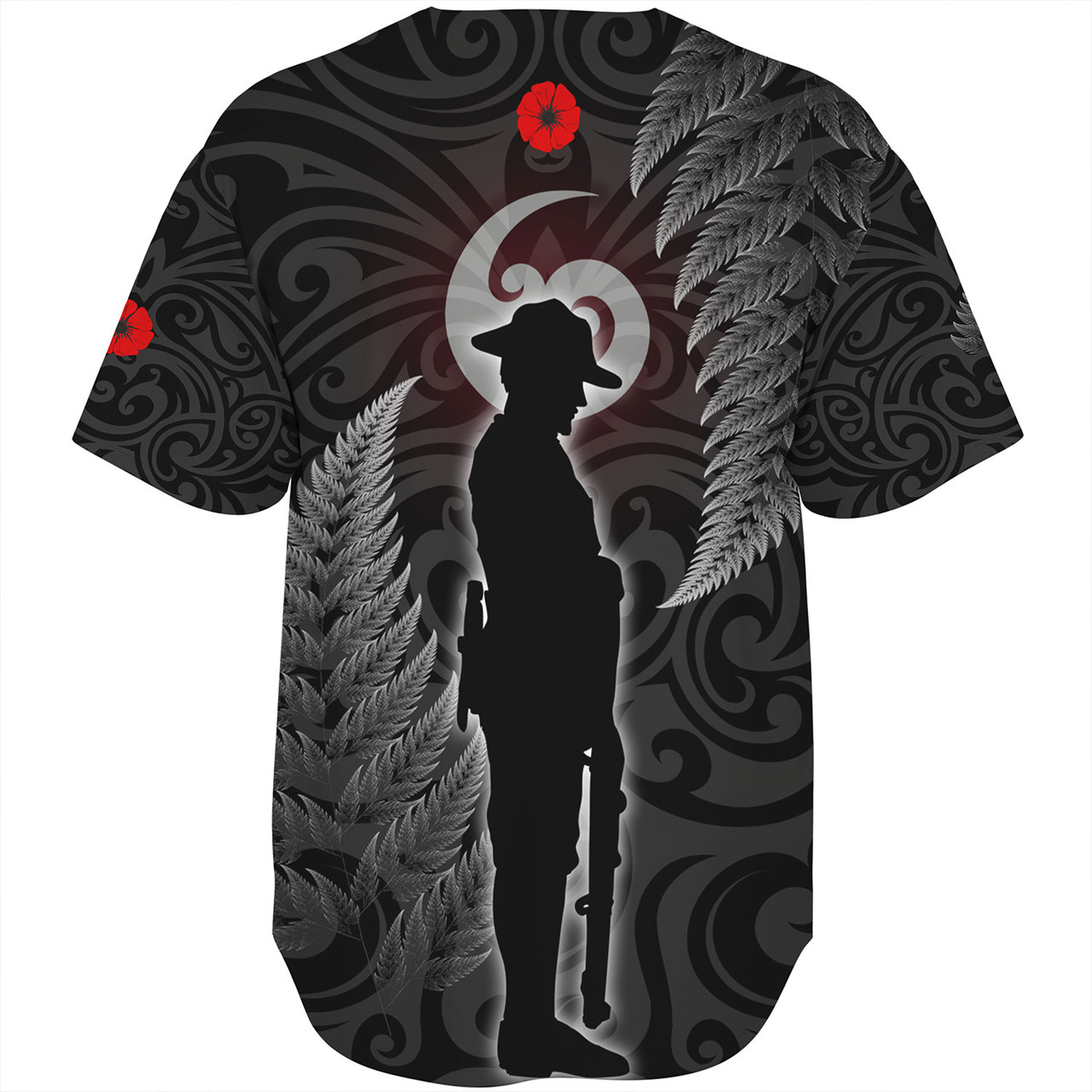 New Zealand Custom Personalised Baseball Shirt Lest We Forget Koru Maori Pattern