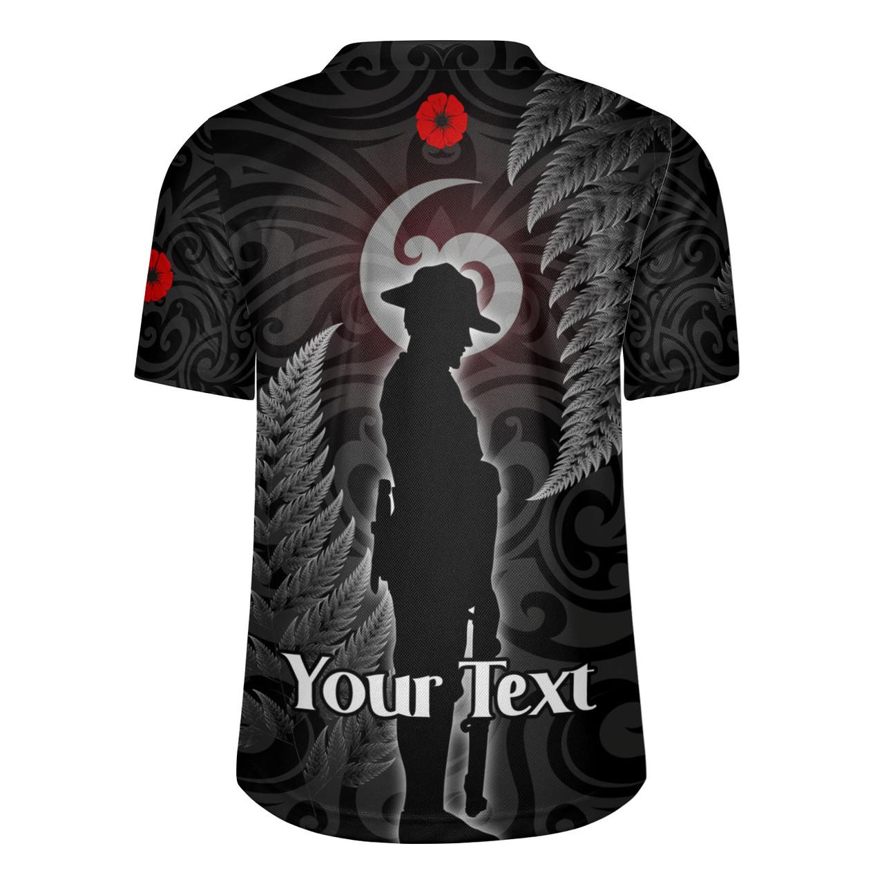 New Zealand Custom Personalised Rugby Jersey Lest We Forget Koru Maori Pattern