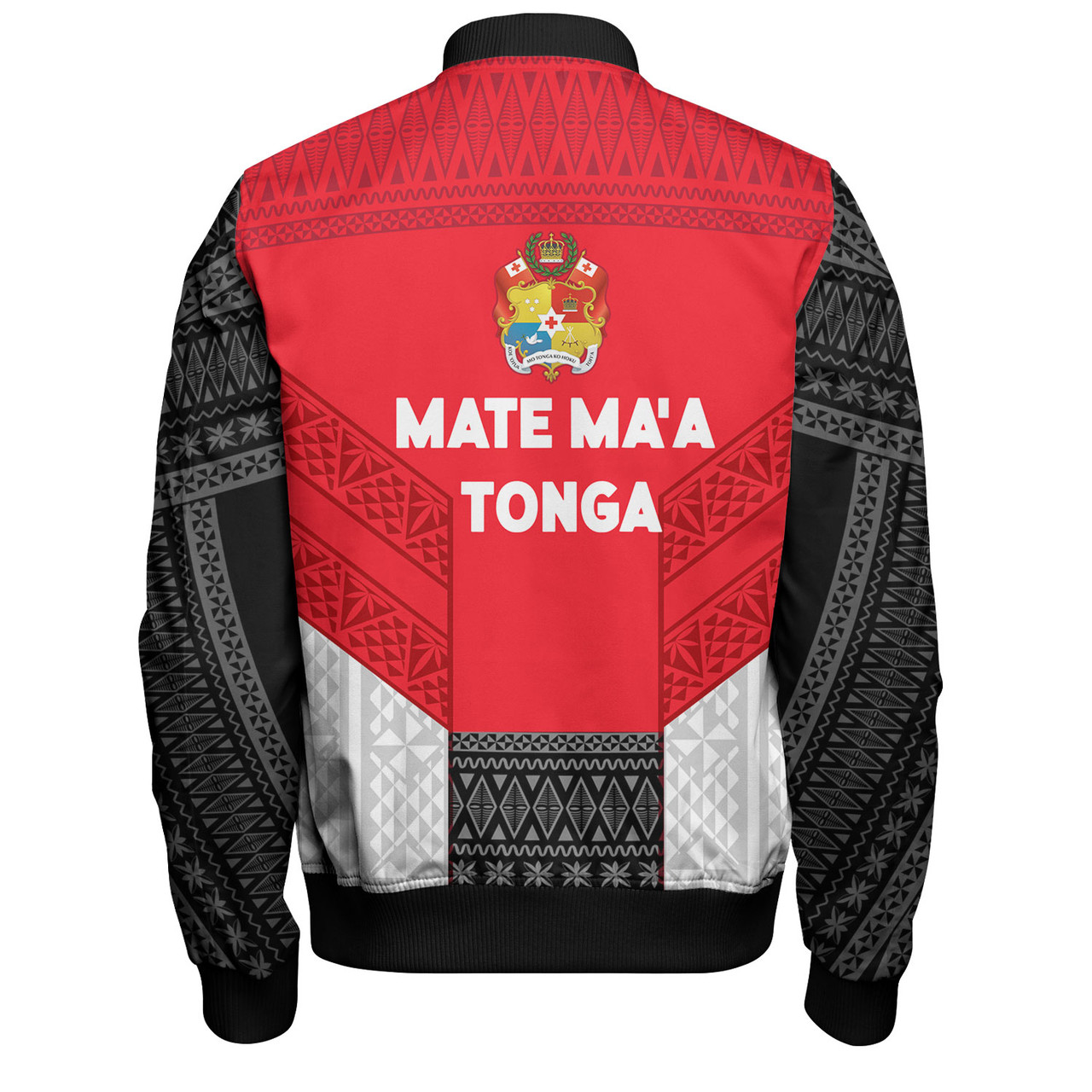 Tonga Custom Personalised Bomber Jacket Mate Ma'a Tonga Ngatu Patterns