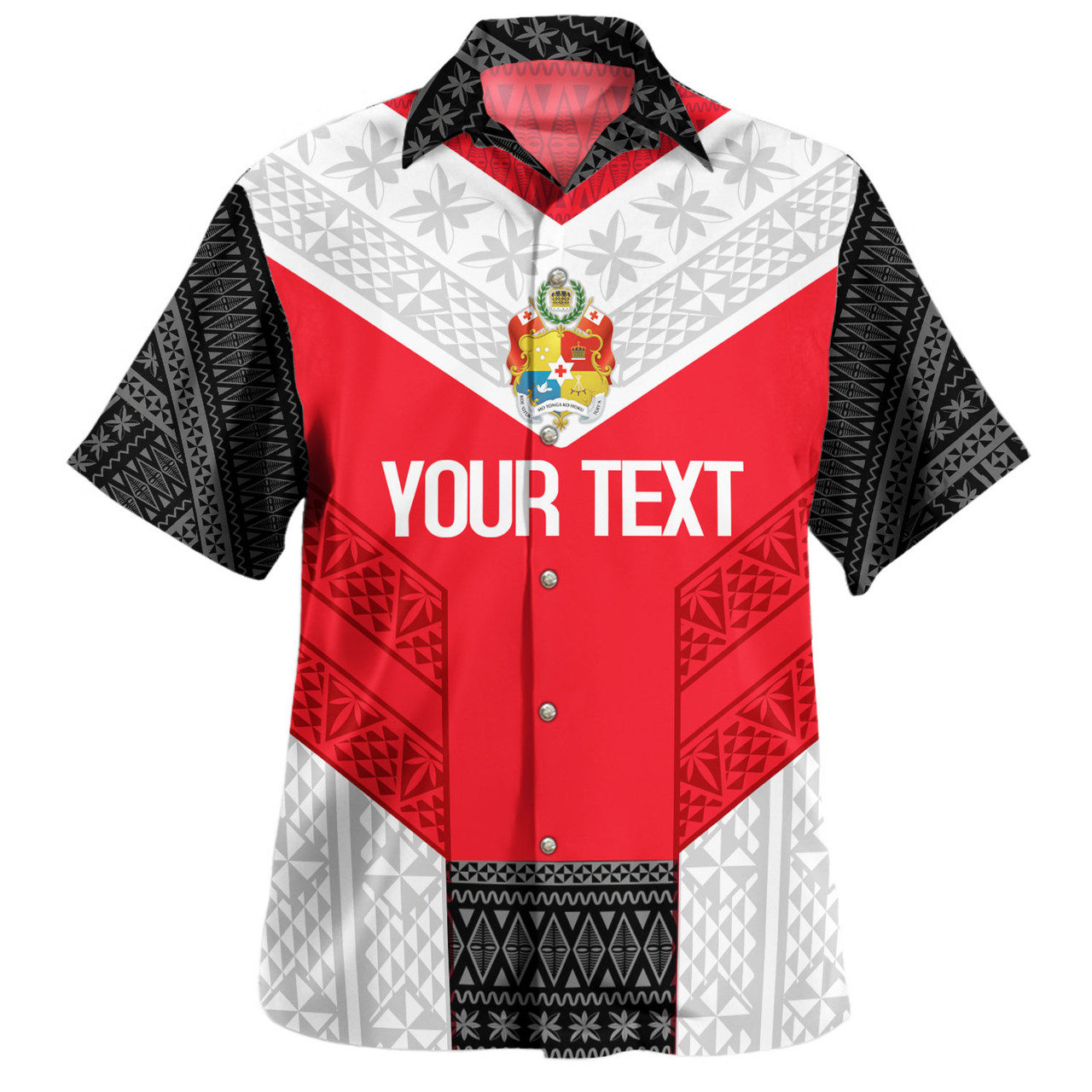 Tonga Custom Personalised Hawaiian Shirt Mate Ma'a Tonga Ngatu Patterns