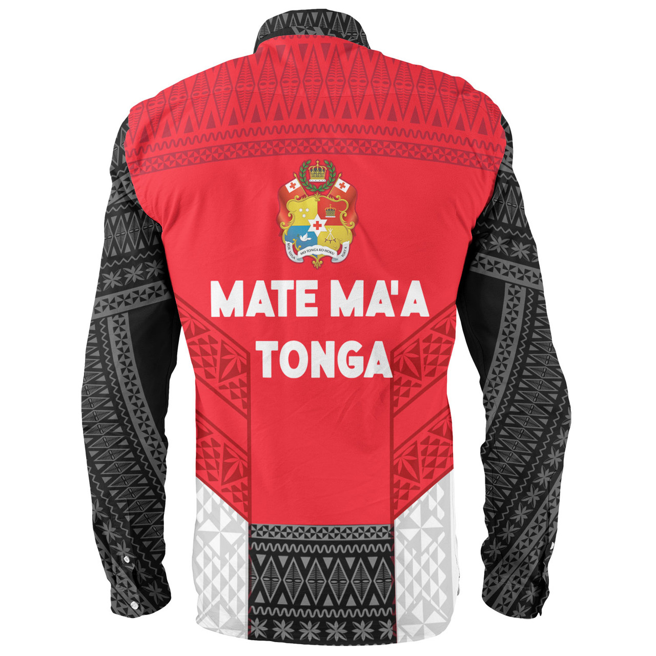 Tonga Custom Personalised Long Sleeve Shirt Mate Ma'a Tonga Ngatu Patterns