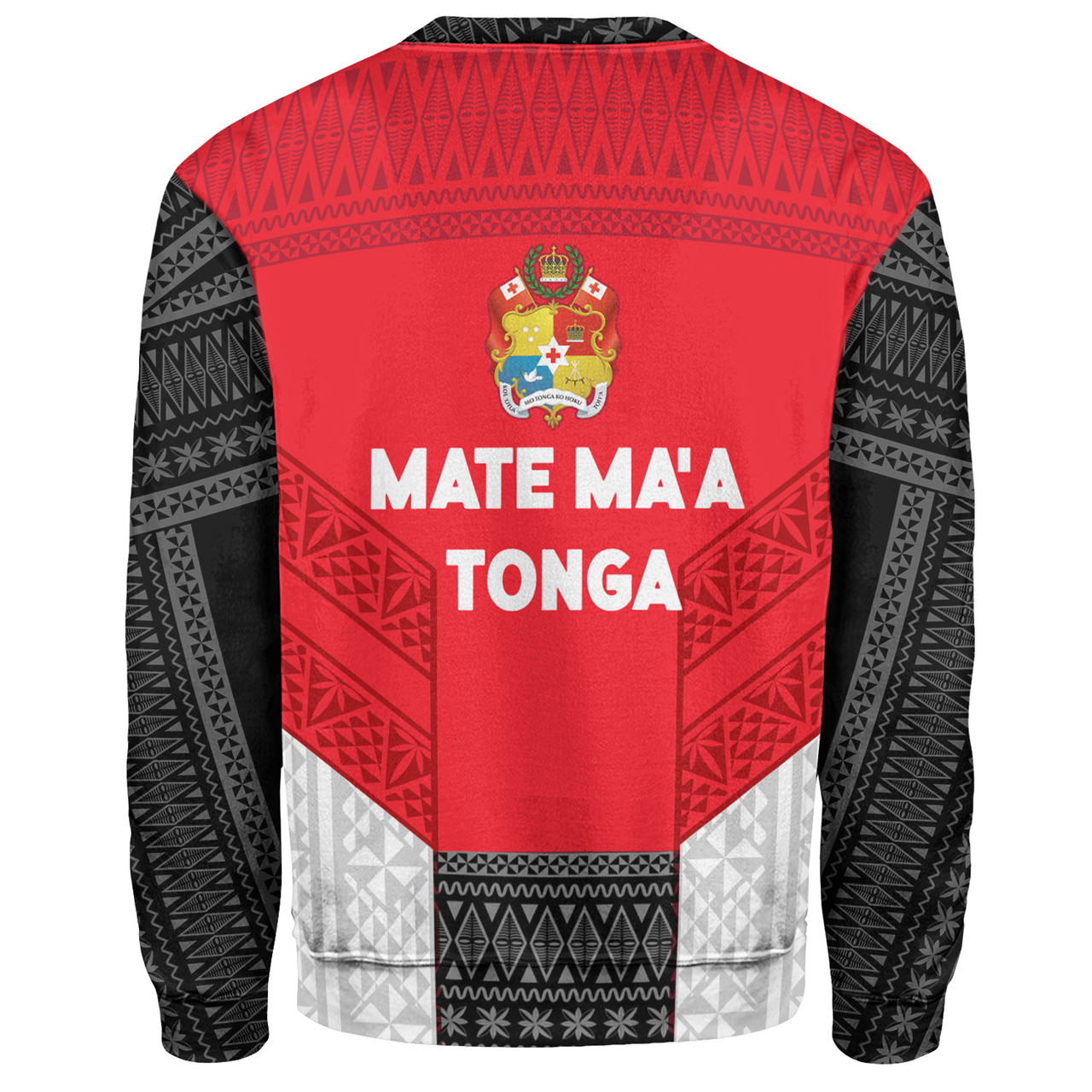 Tonga Custom Personalised Sweatshirt Mate Ma'a Tonga Ngatu Patterns