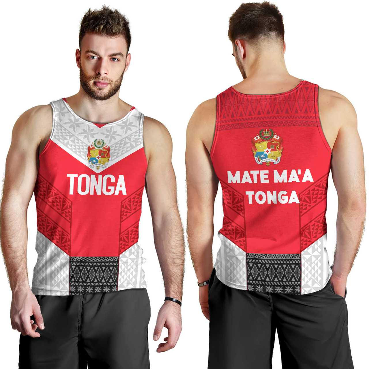 Tonga Custom Personalised Tank Top Mate Ma'a Tonga Ngatu Patterns