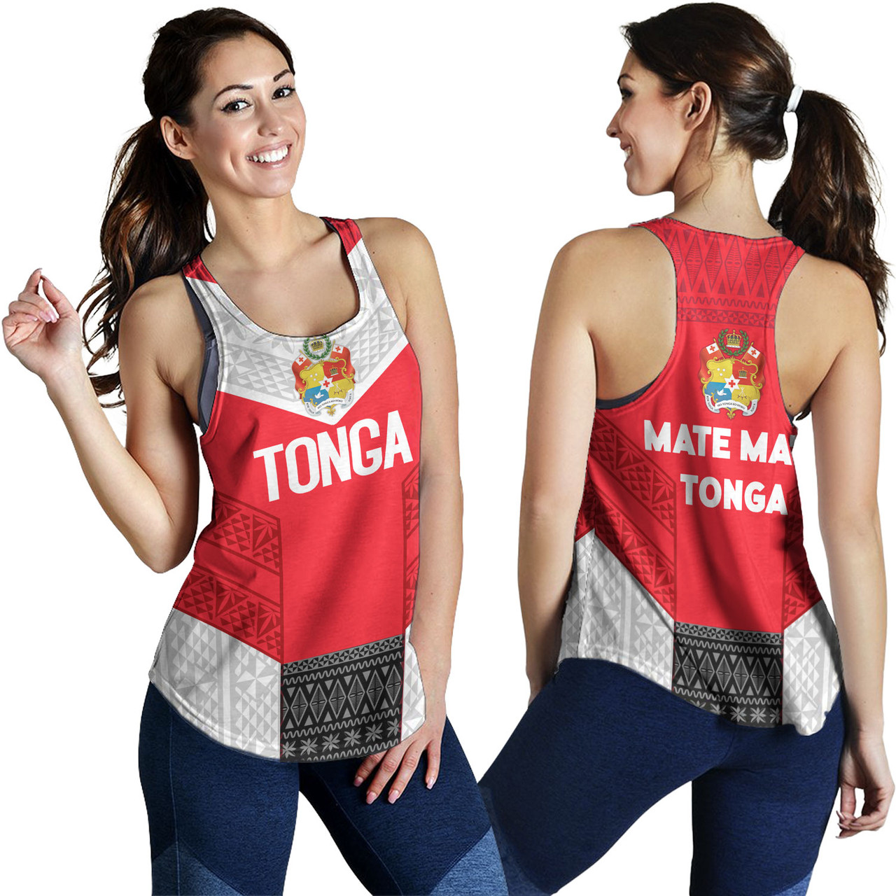 Tonga Custom Personalised Women Tank Mate Ma'a Tonga Ngatu Patterns