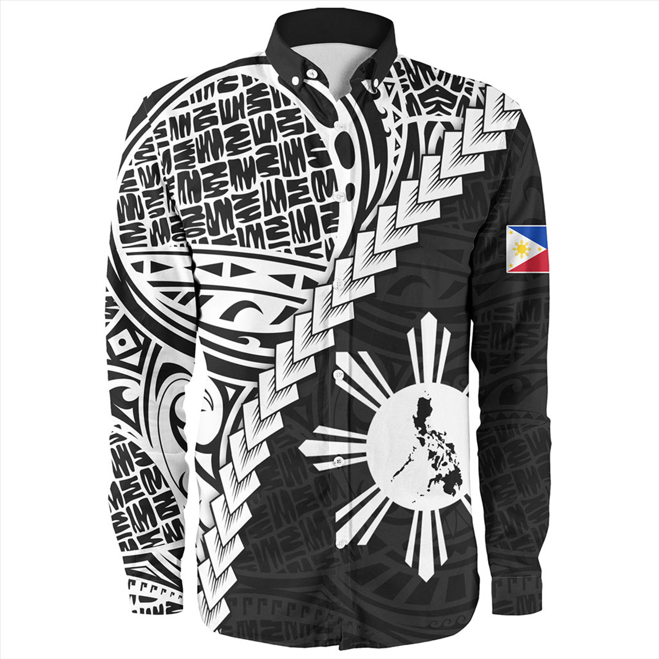 Philippines Filipinos Long Sleeve Shirt Lauhala Tribal Coat Of Arms