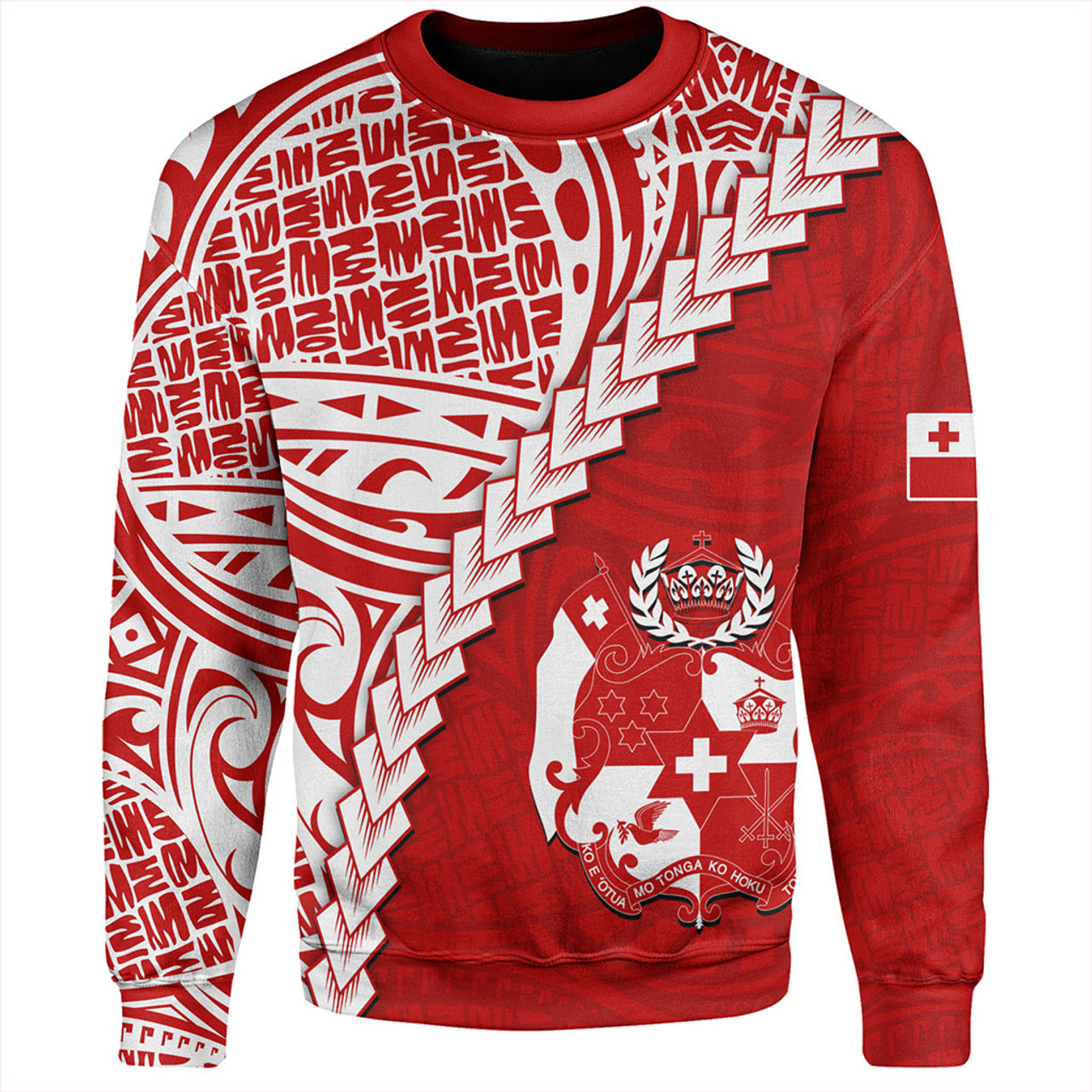 Tonga Sweatshirt Lauhala Tribal Coat Of Arms