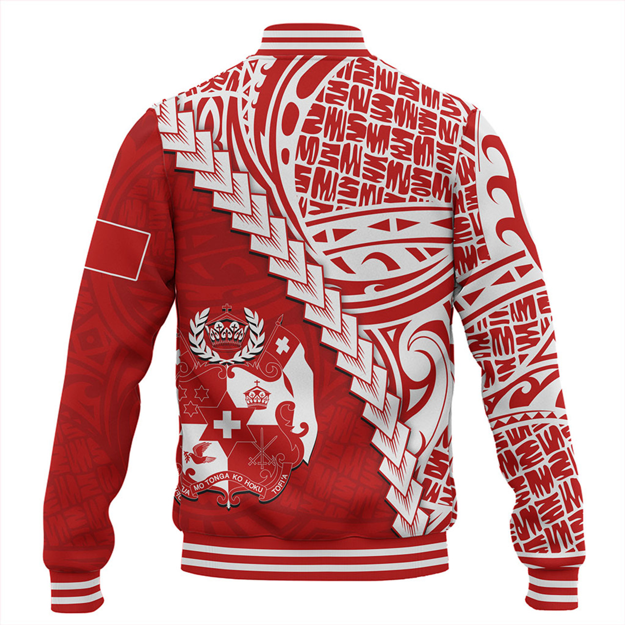 Tonga Baseball Jacket Lauhala Tribal Coat Of Arms