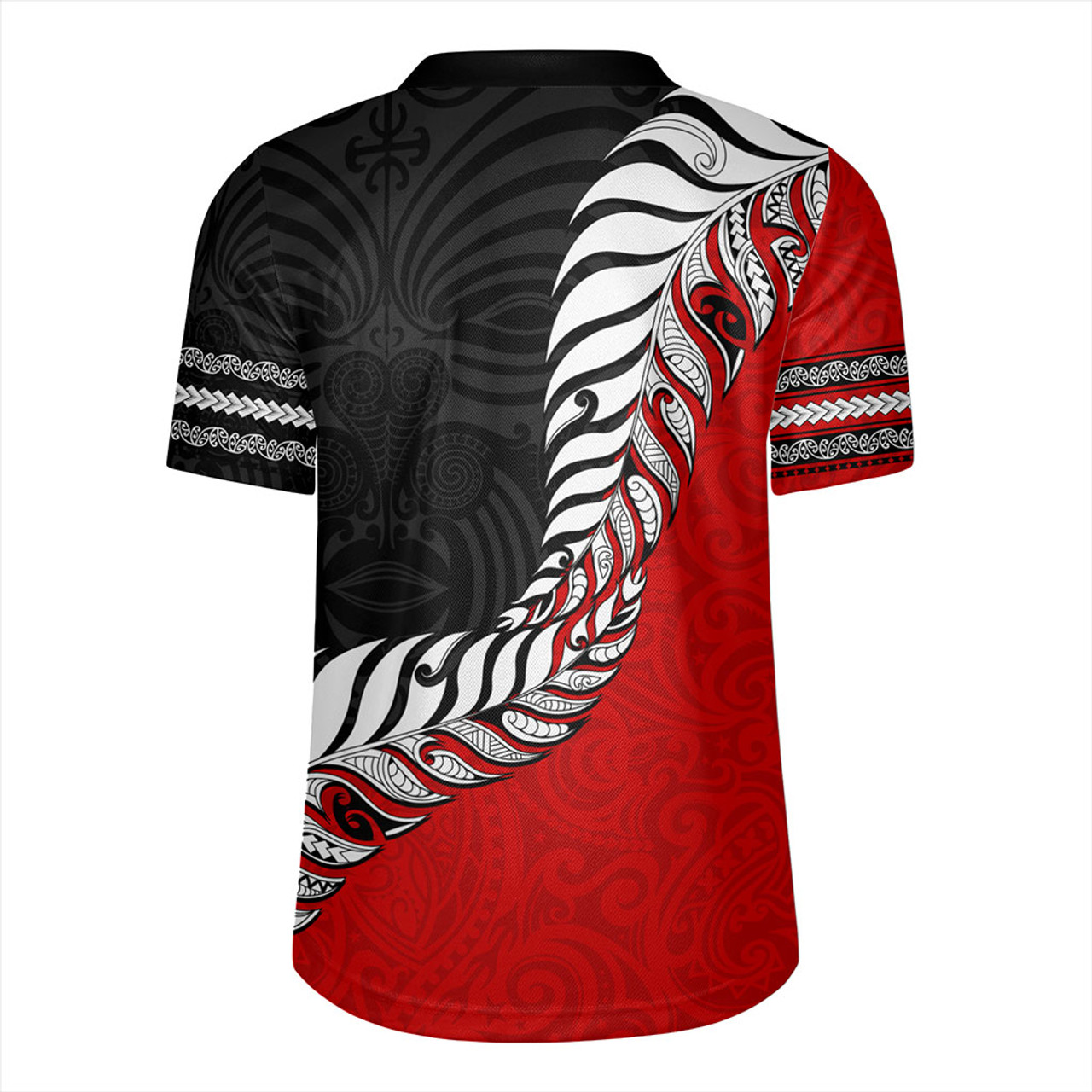 New Zealand Rugby Jersey Silver Fern Maori Tribal Style