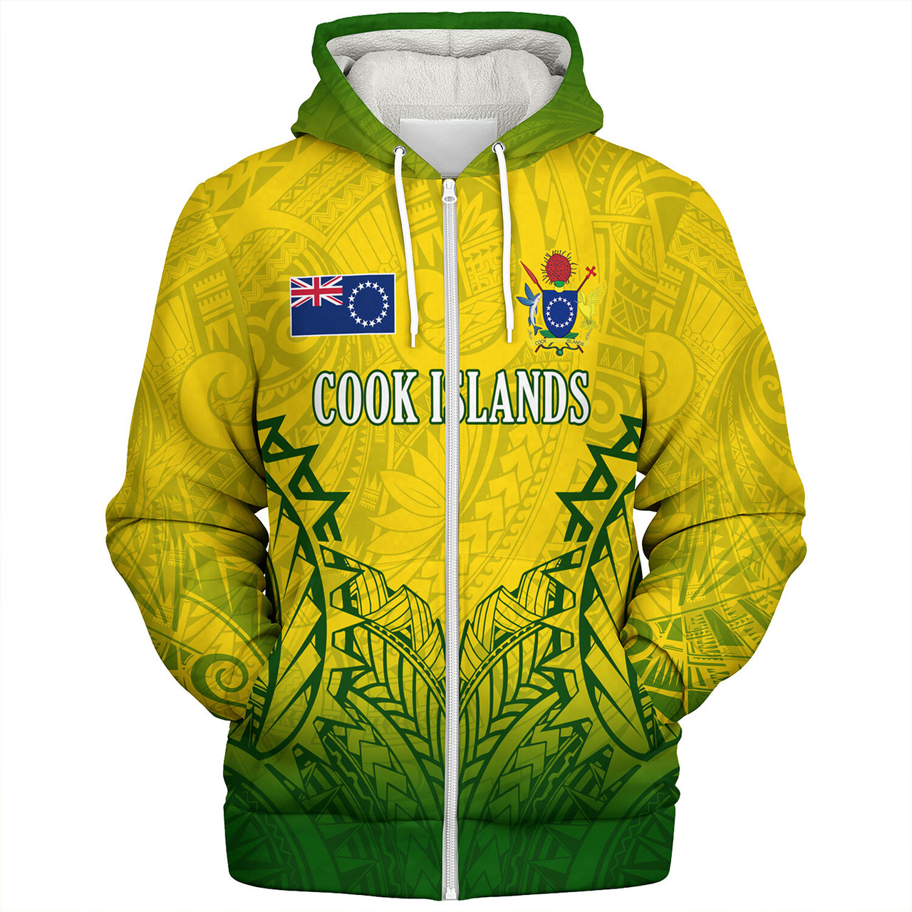 Cook Islands Custom Personalised Sherpa Hoodie Seal With Flag Style