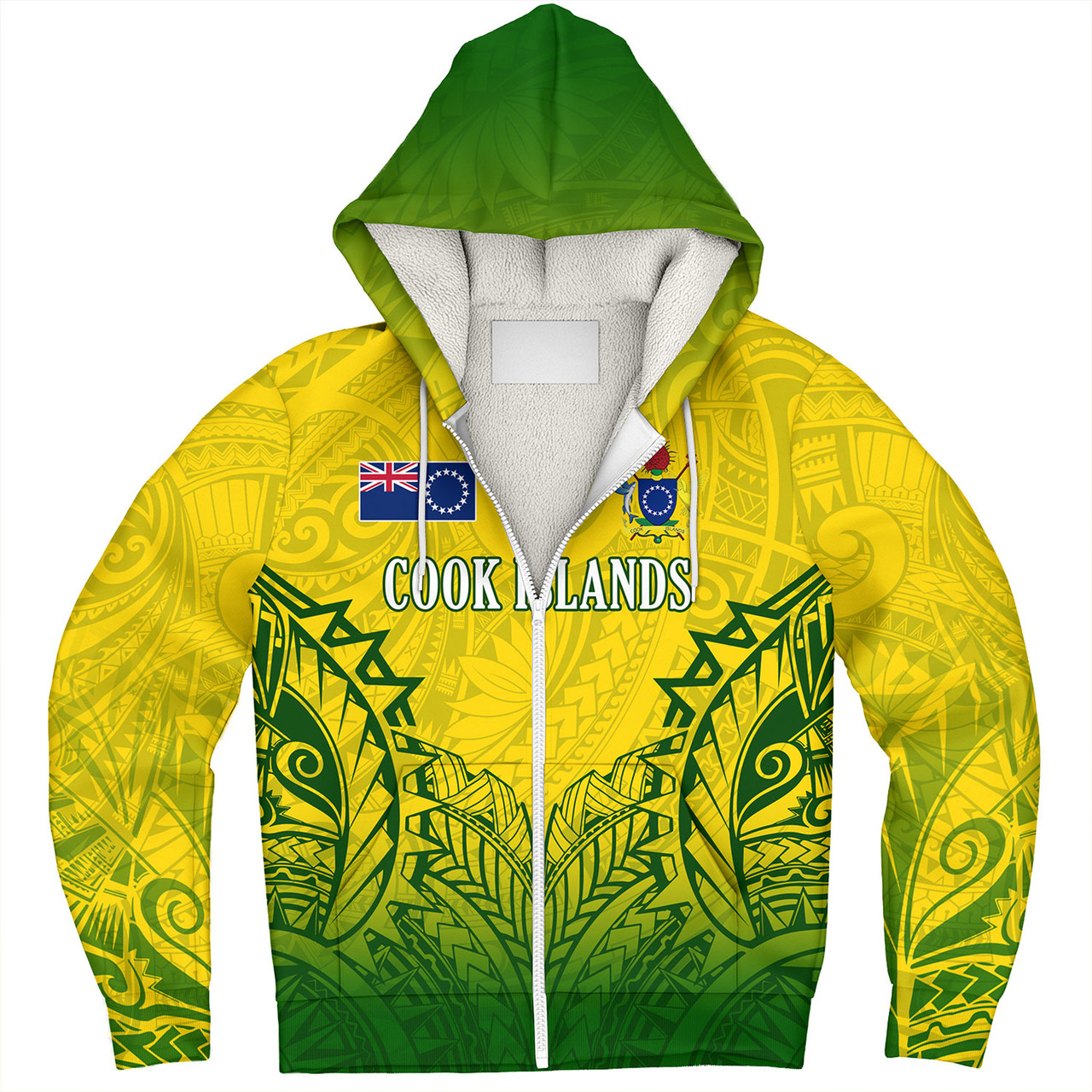 Cook Islands Custom Personalised Sherpa Hoodie Seal With Flag Style