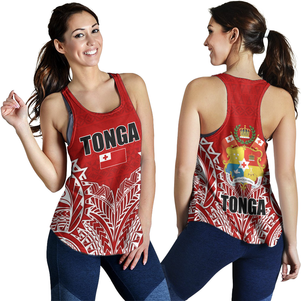 Tonga Custom Personalised Women Tank Seal With Flag Style