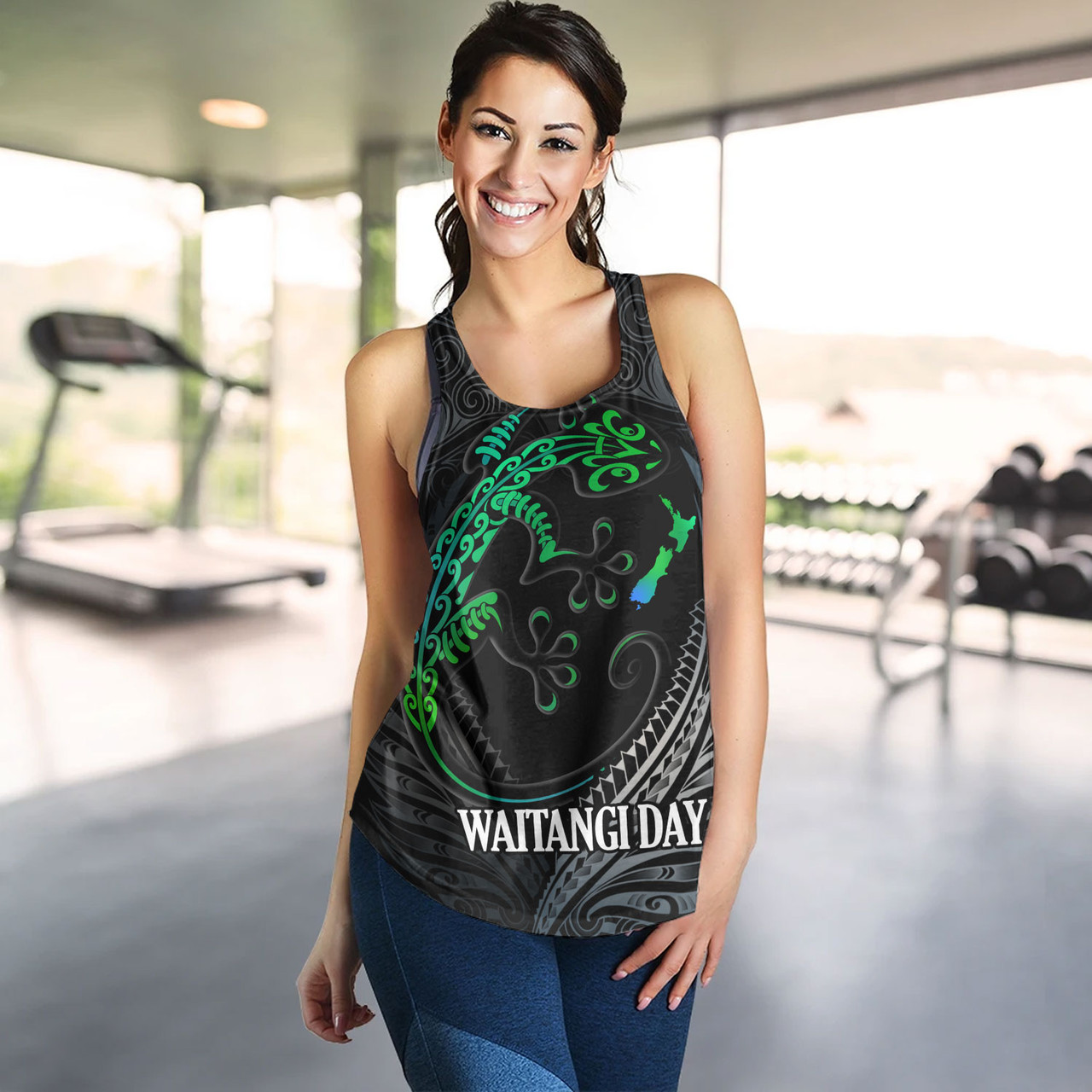 New Zealand Custom Personalised Women Tank Waitangi Day Ethnic Lizard Maori Patterns