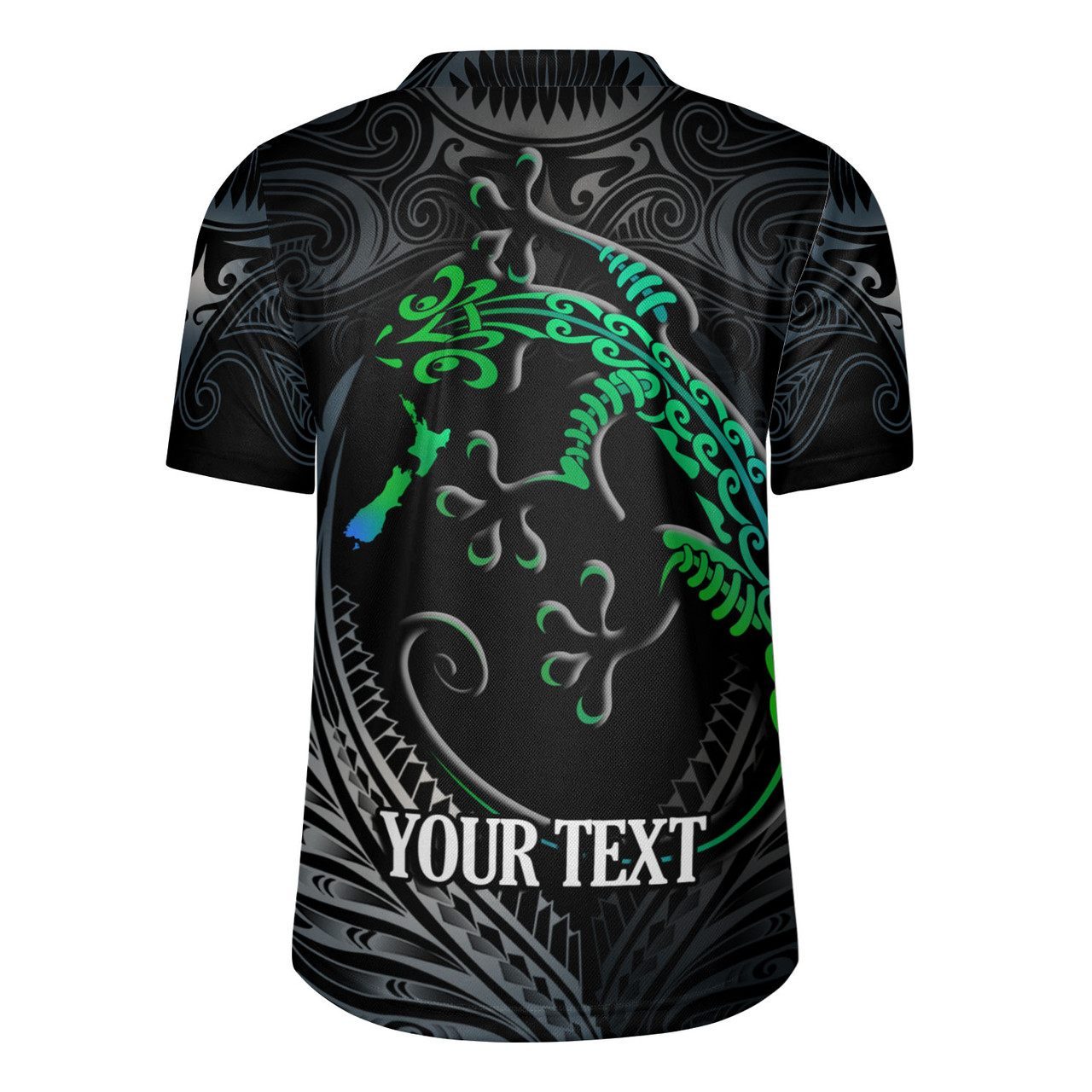 New Zealand Custom Personalised Rugby Jersey Waitangi Day Ethnic Lizard Maori Patterns