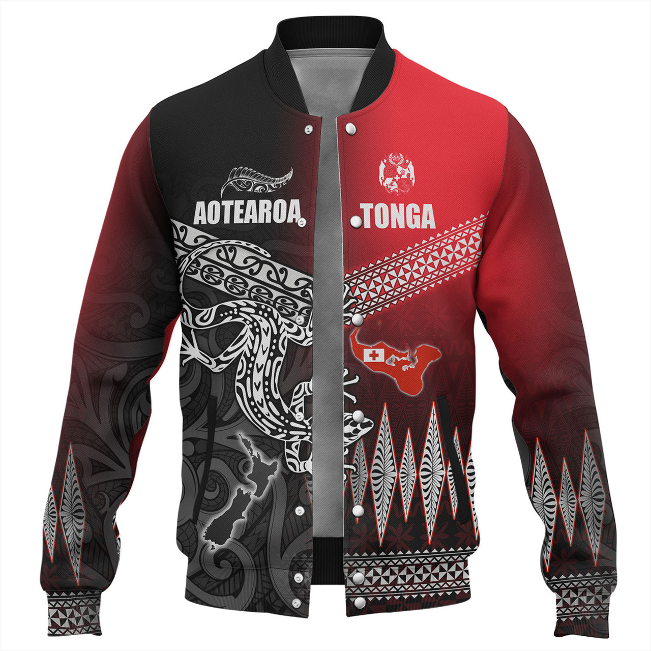 New Zealand Maori Aotearoa Tonga Baseball Jacket