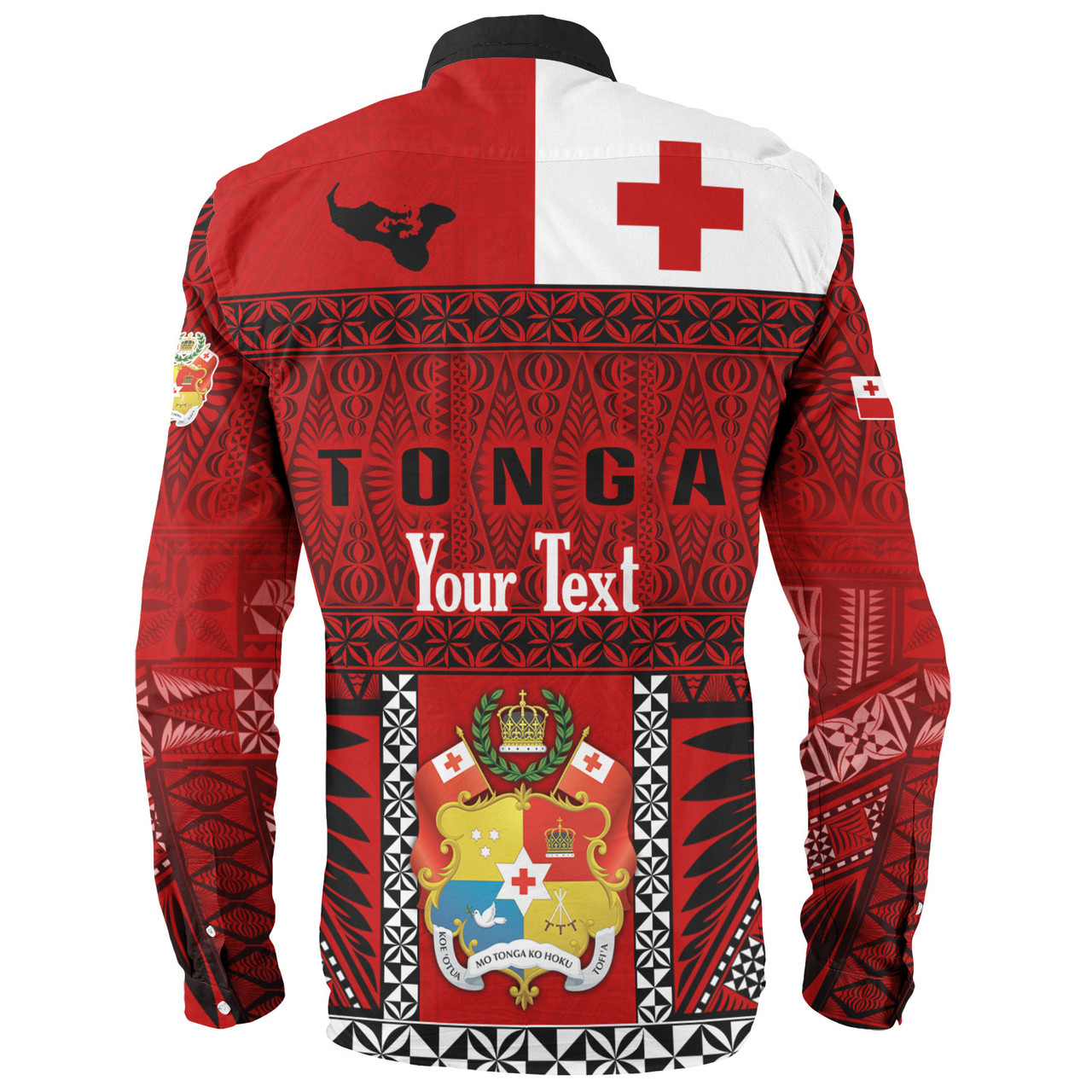 Tonga Custom Personalised Long Sleeve Shirt Tonga Ngatu Special Design