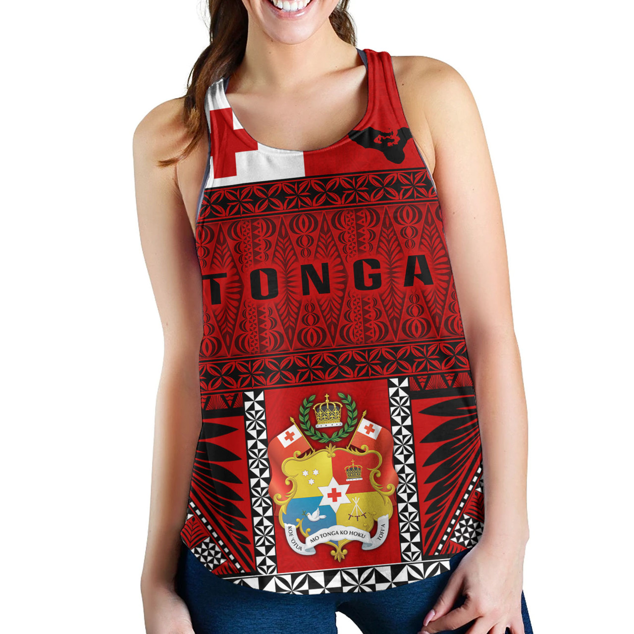 Tonga Custom Personalised Women Tank Tonga Ngatu Special Design