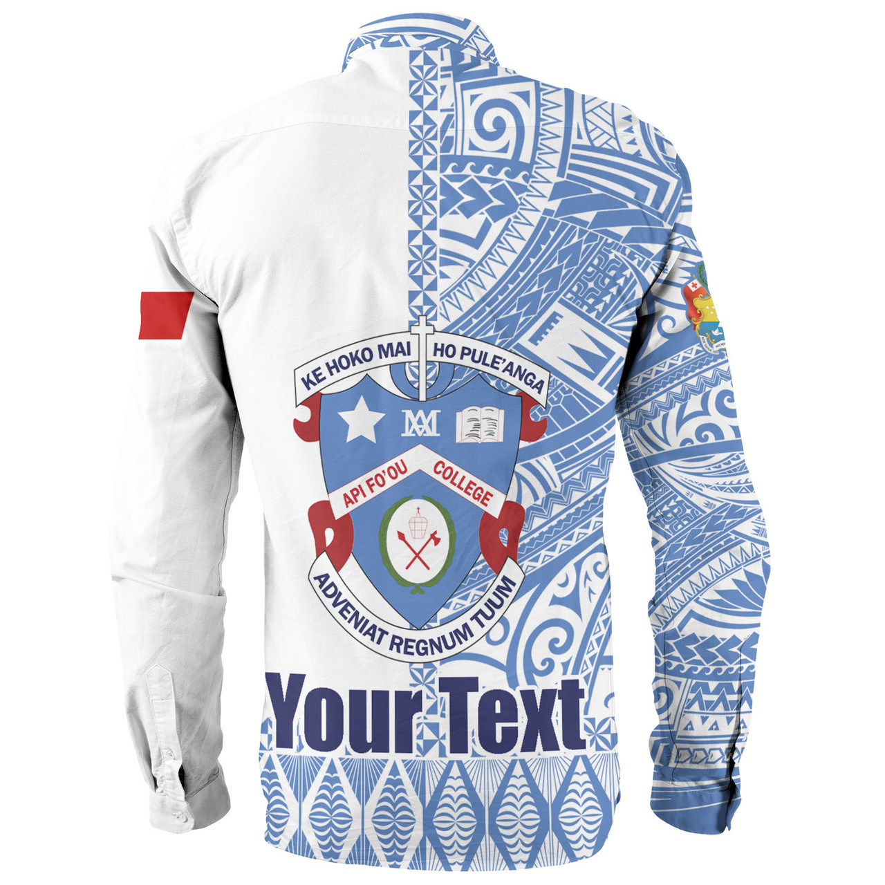 Tonga Custom Personalised Long Sleeve Shirt Apifo'ou College Simple Ngatu Patterns