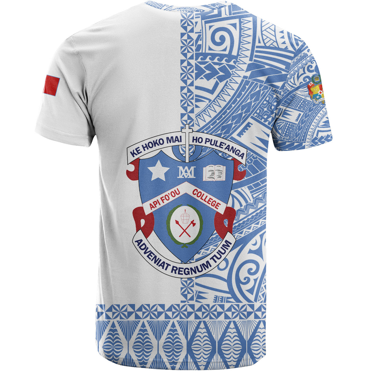 Tonga Custom Personalised T-Shirt Apifo'ou College Simple Ngatu Patterns