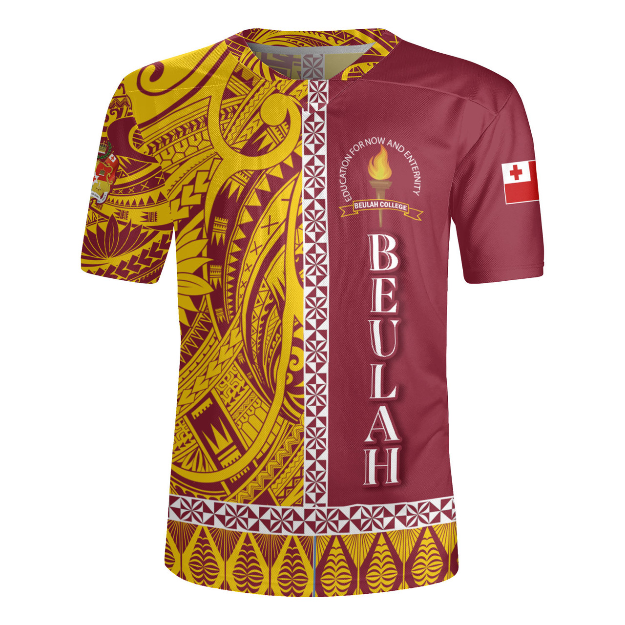 Tonga Custom Personalised Rugby Jersey Beulah College Simple Ngatu Patterns