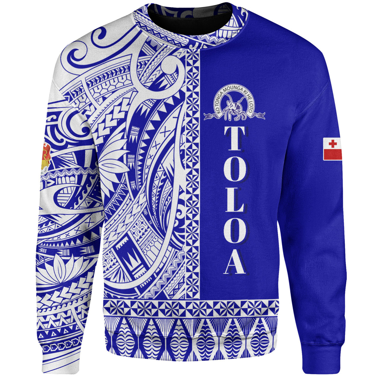 Tonga Custom Personalised Sweatshirt Tupou College Toloa Simple Ngatu Patterns