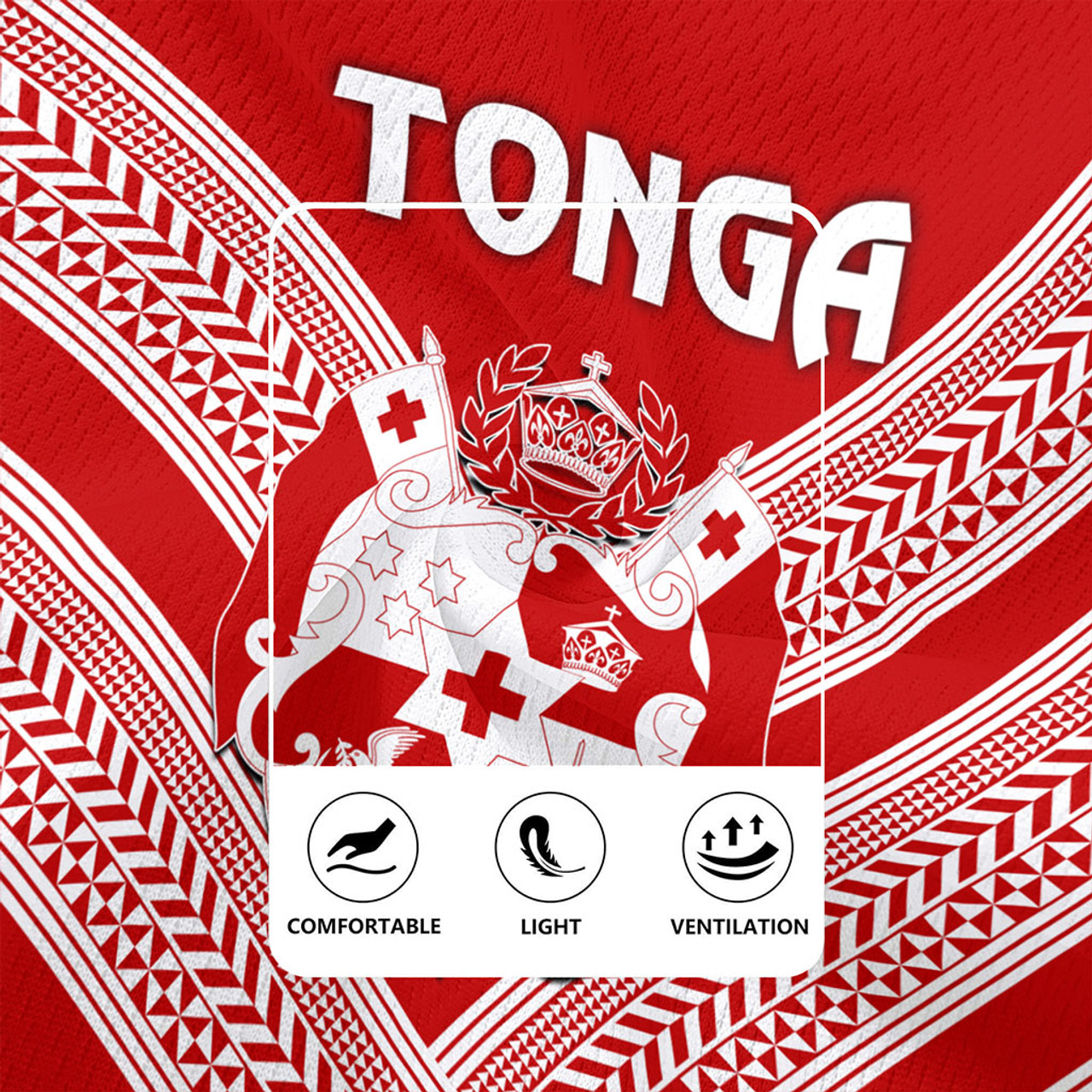 Tonga Rugby Jersey Custom Tribal Pattern Coat Of Arms
