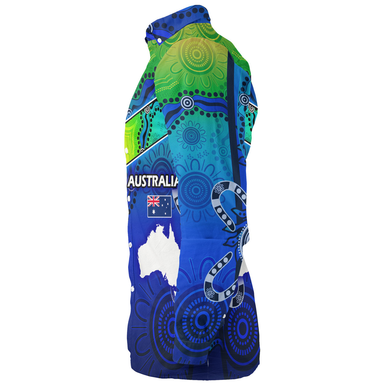 Fiji And Australia Custom Personalised Long Sleeve Shirt Fijian Tapa With Australia Aboriginal Style