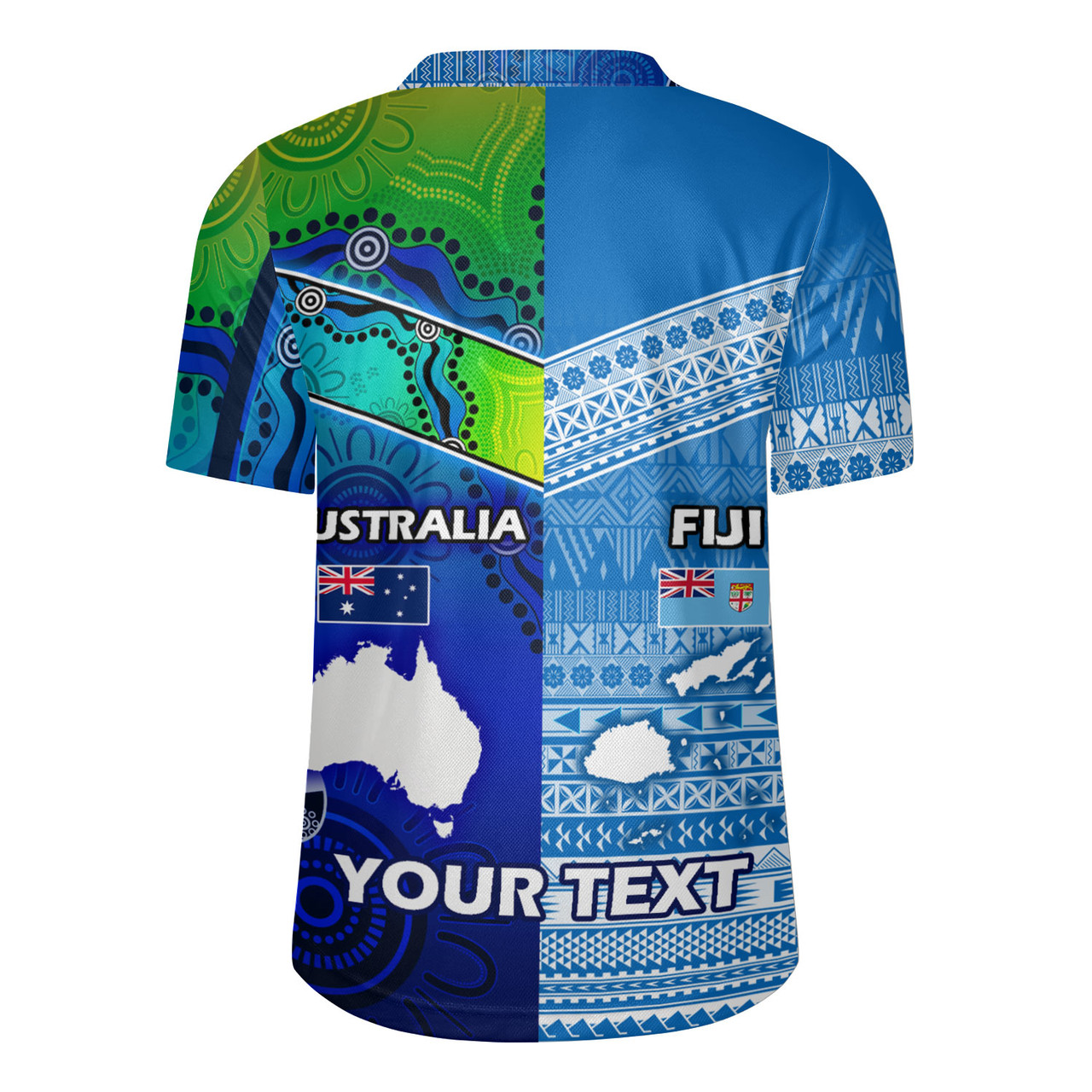 Fiji And Australia Custom Personalised Rugby Jersey Fijian Tapa With Australia Aboriginal Style