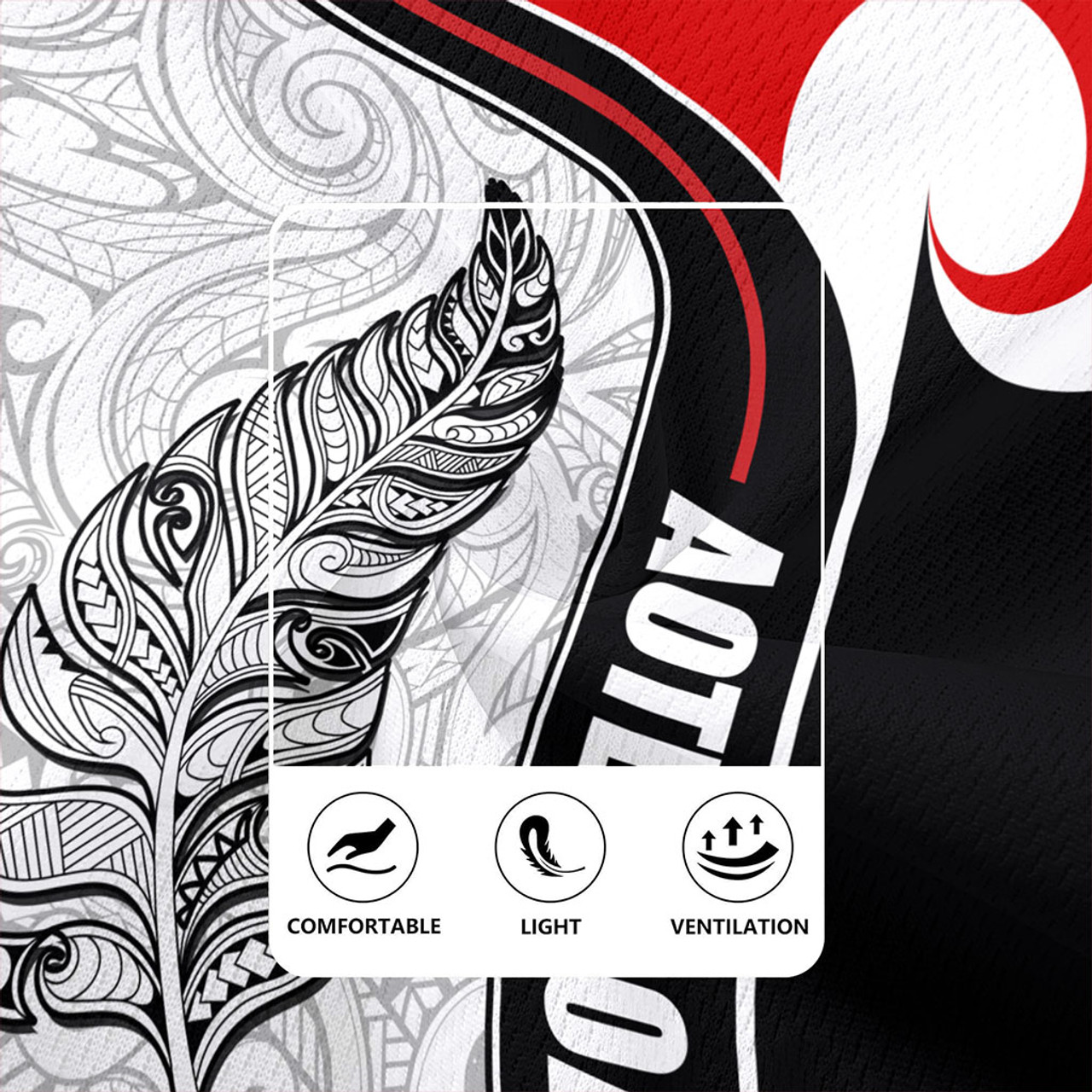 New Zealand Rugby Jersey  Maori Aotearoa Silver Fern Symbols Tattoo