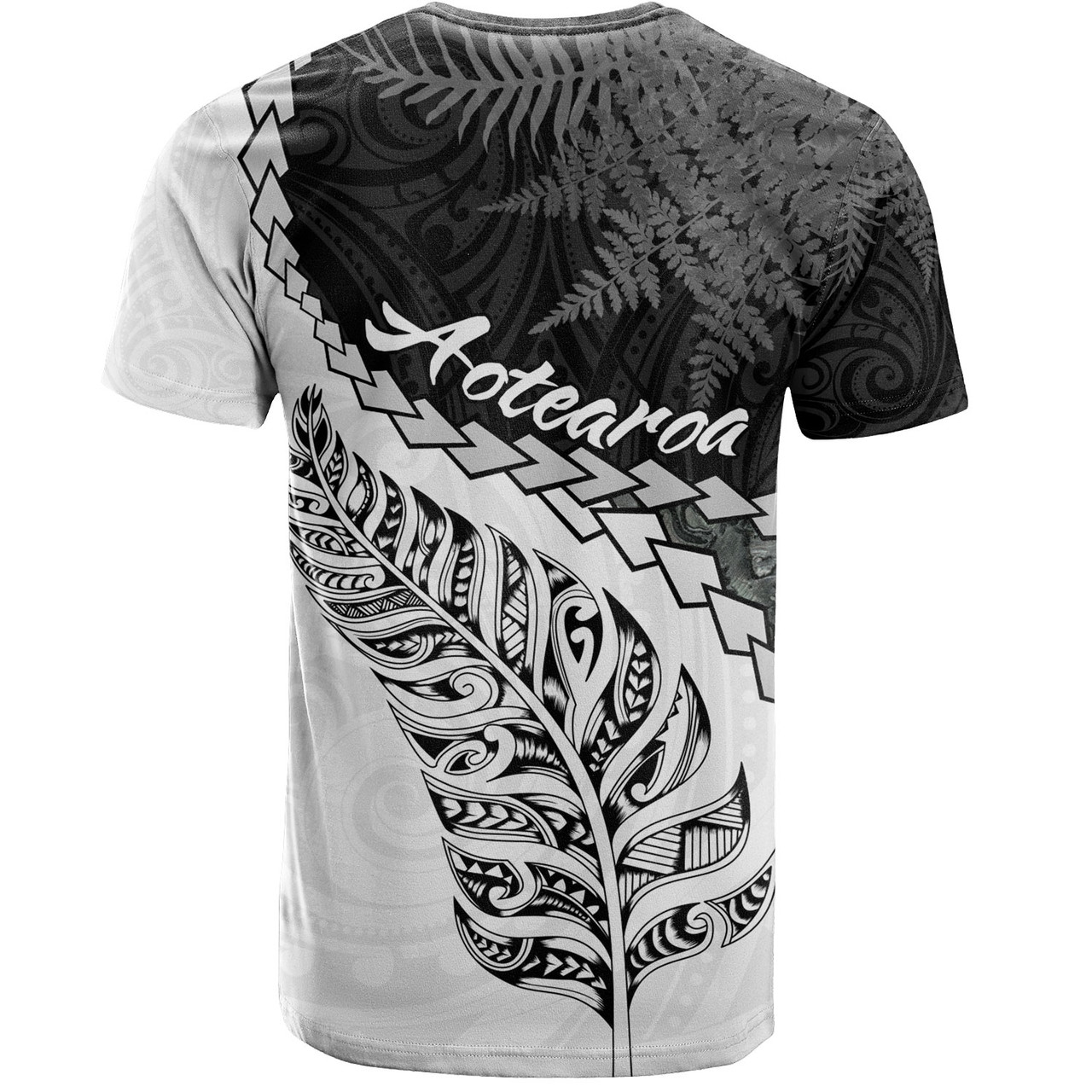 New Zealand Custom Personalised T-Shirt Silver Fern Maori Pattern