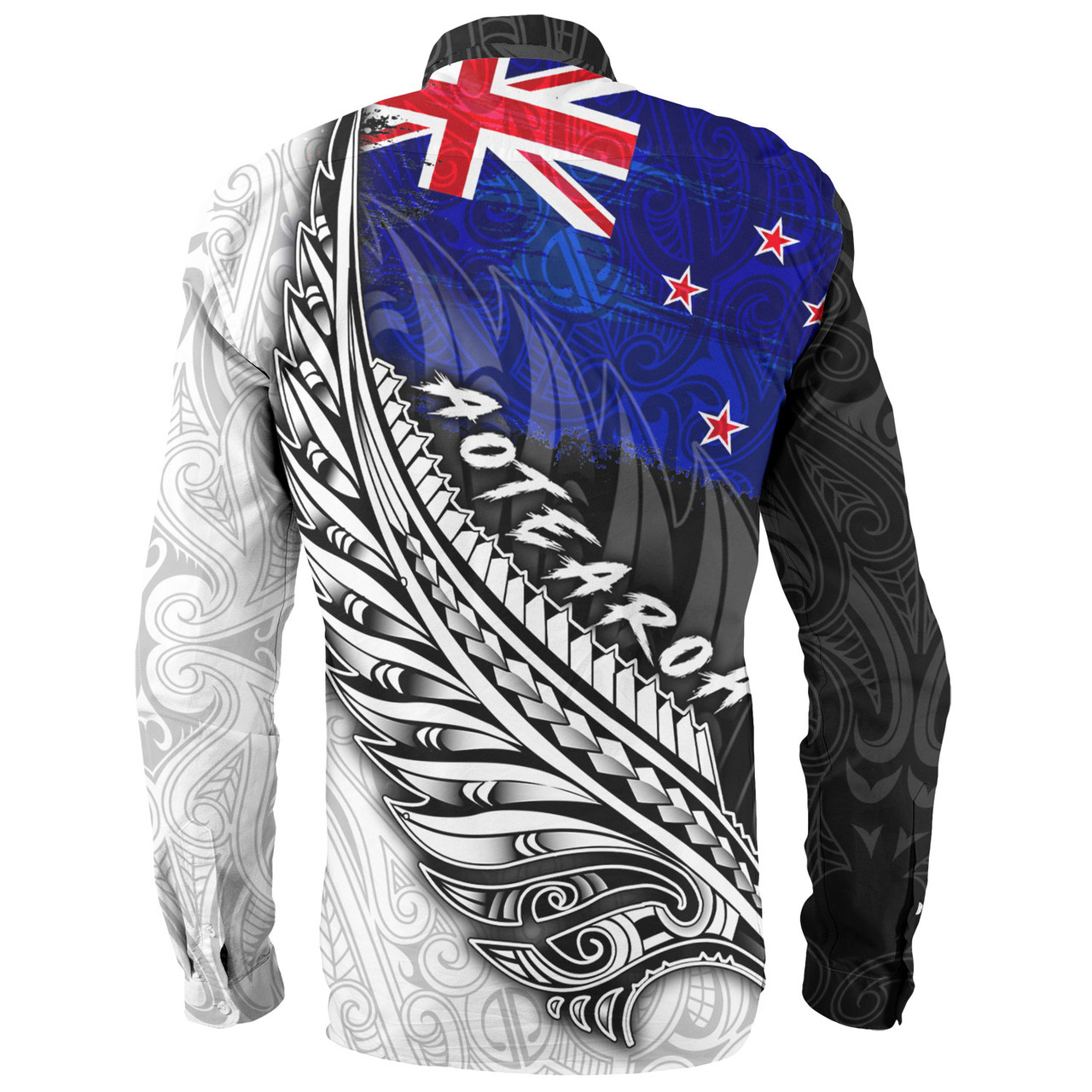 New Zealand Custom Personalised Long Sleeve Shirt Maori Silver Fern Flag Vibes