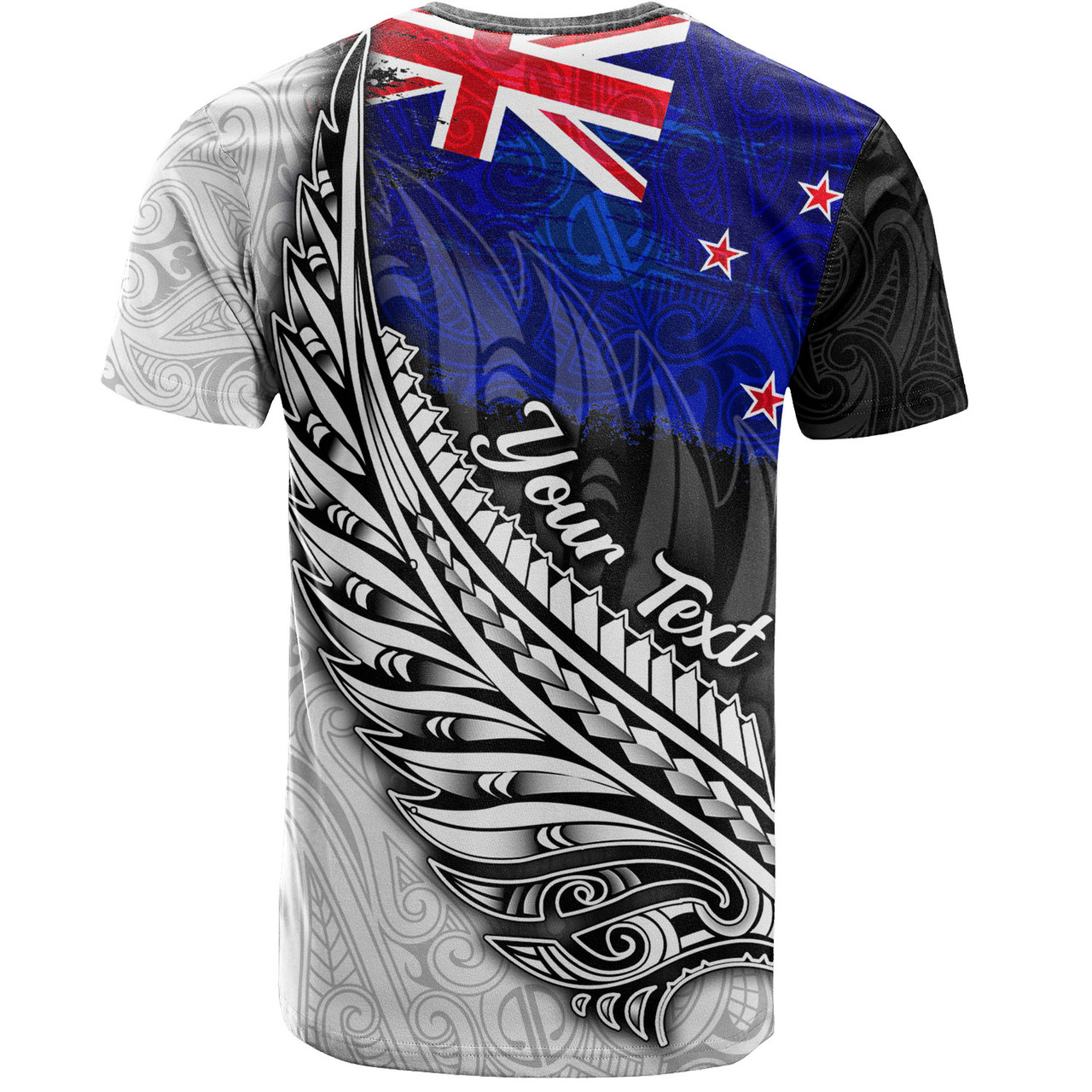 New Zealand Custom Personalised T-Shirt Maori Silver Fern Flag Vibes