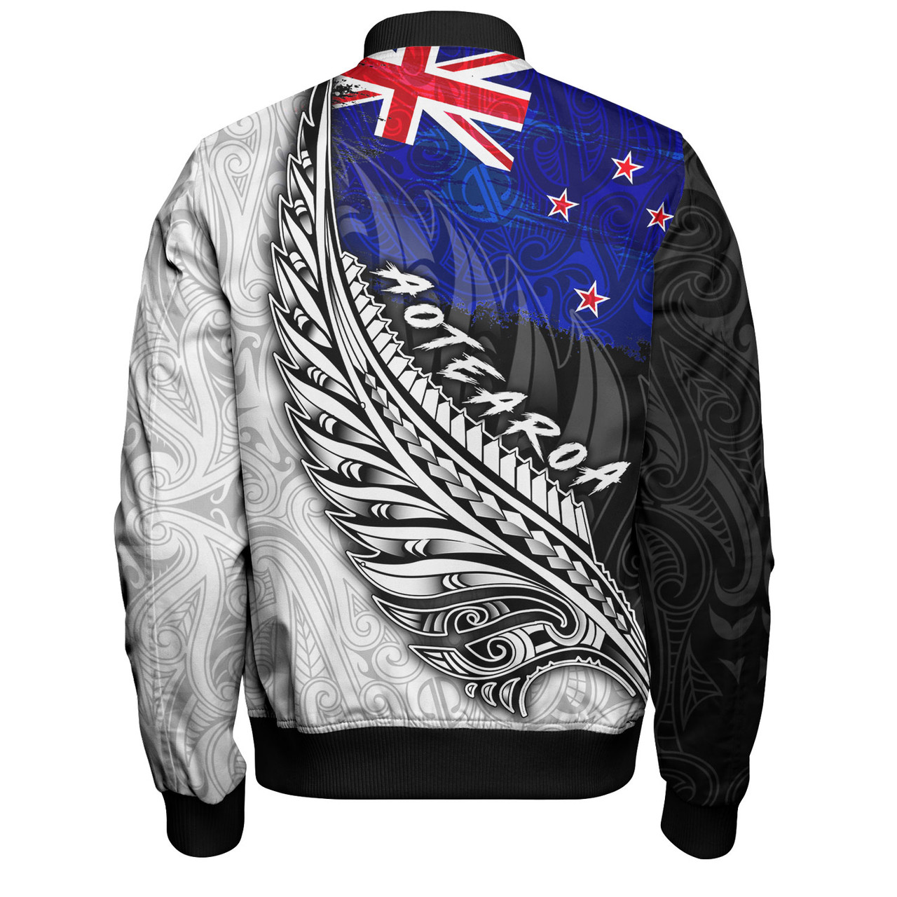 New Zealand Custom Personalised Baseball Jacket Maori Silver Fern Flag Vibes