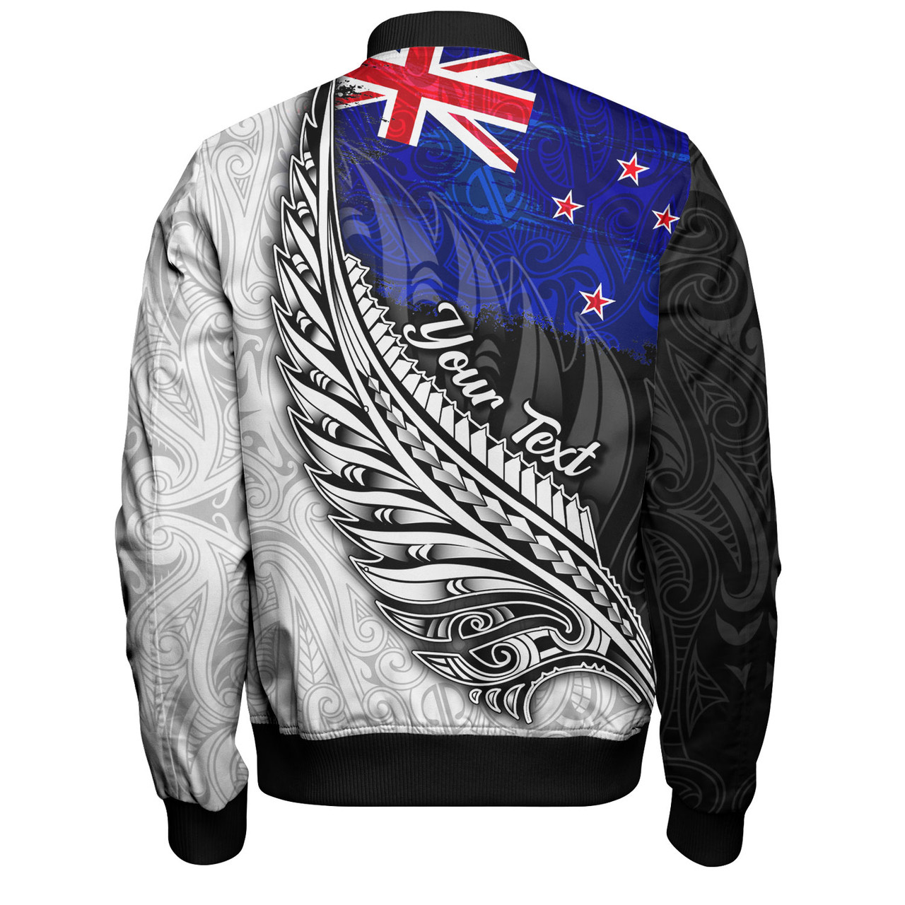 New Zealand Custom Personalised Baseball Jacket Maori Silver Fern Flag Vibes