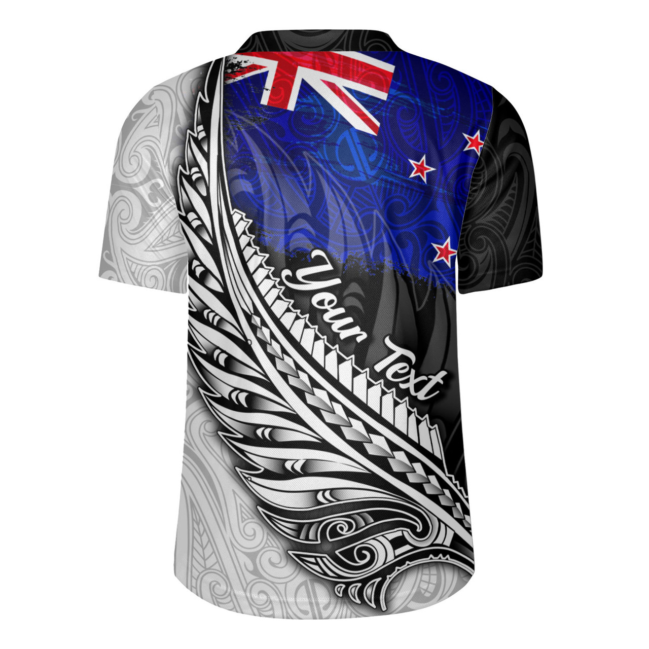 New Zealand Custom Personalised Rugby Jersey Maori Silver Fern Flag Vibes
