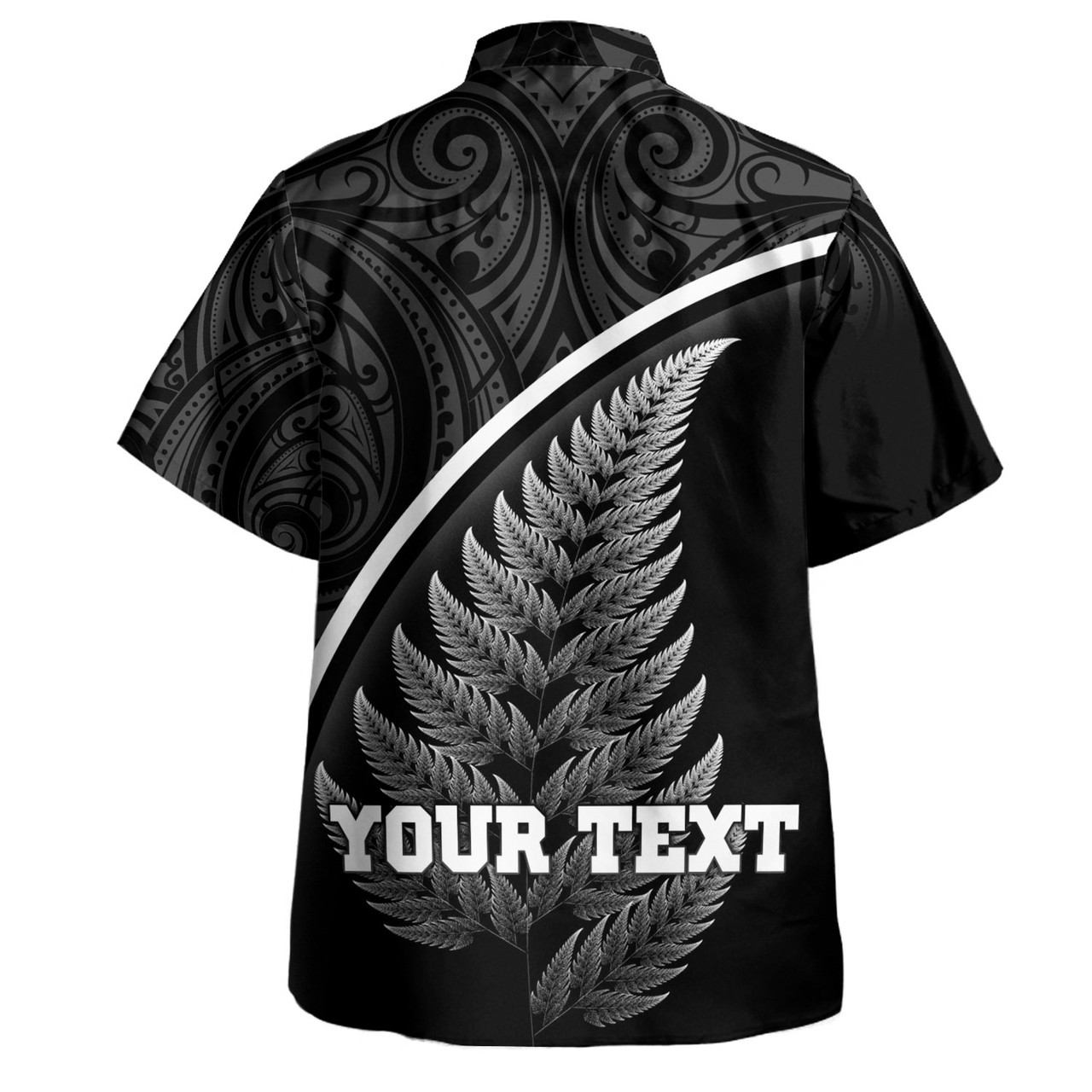 New Zealand Custom Personalised Hawaiian Shirt Maori Style Ethnic Curve Design