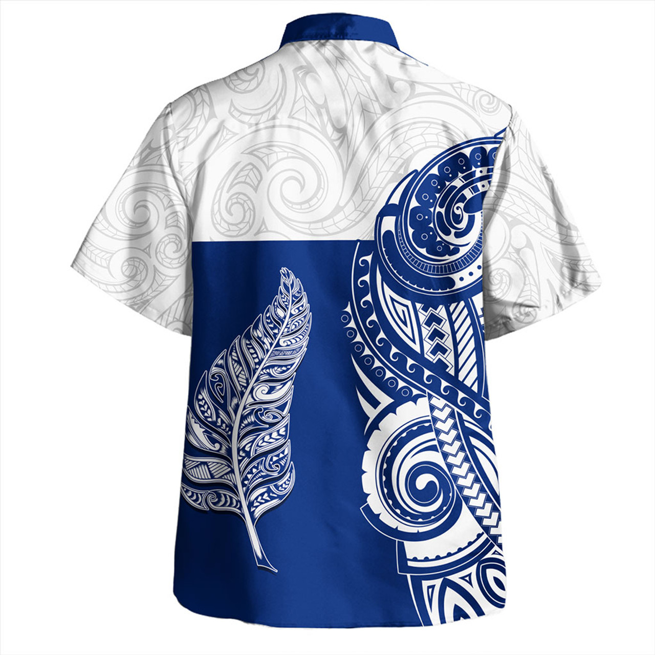 New Zealand Hawaiian Shirt Maori Pattern Silver Fern Tattoo