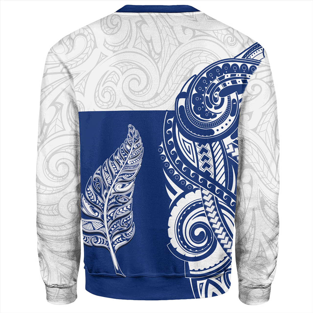 New Zealand Sweatshirt Maori Pattern Silver Fern Tattoo