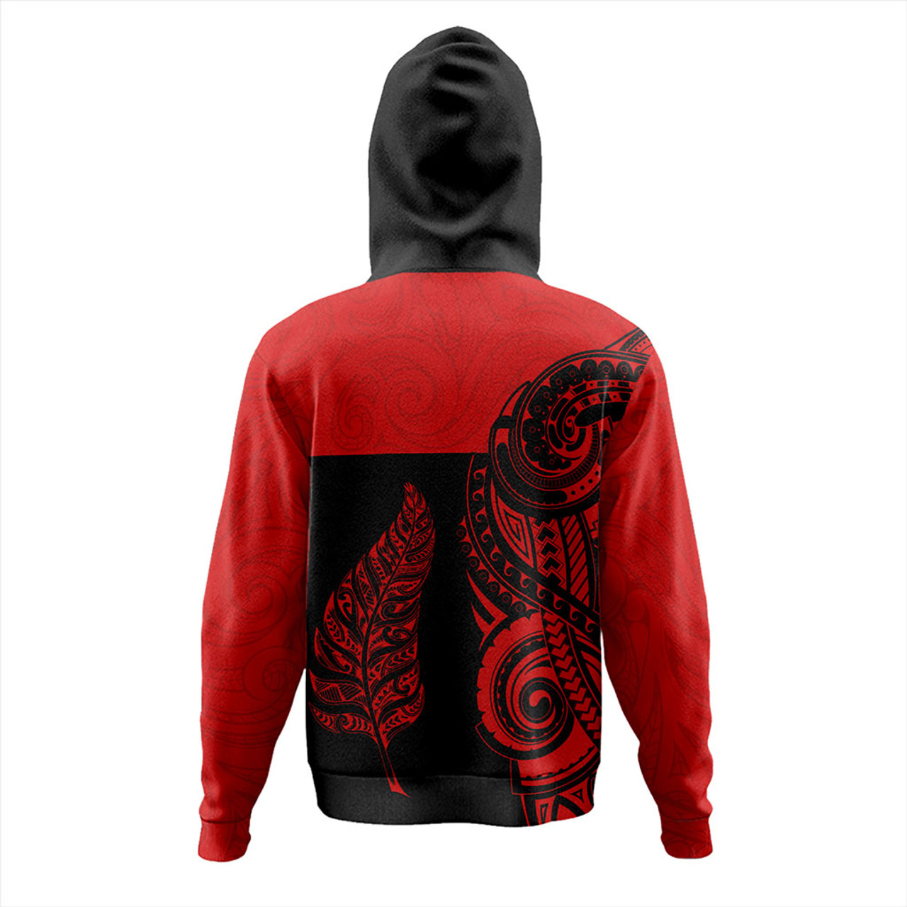 New Zealand Hoodie Maori Pattern Aotearoa Silver Fern Tattoo