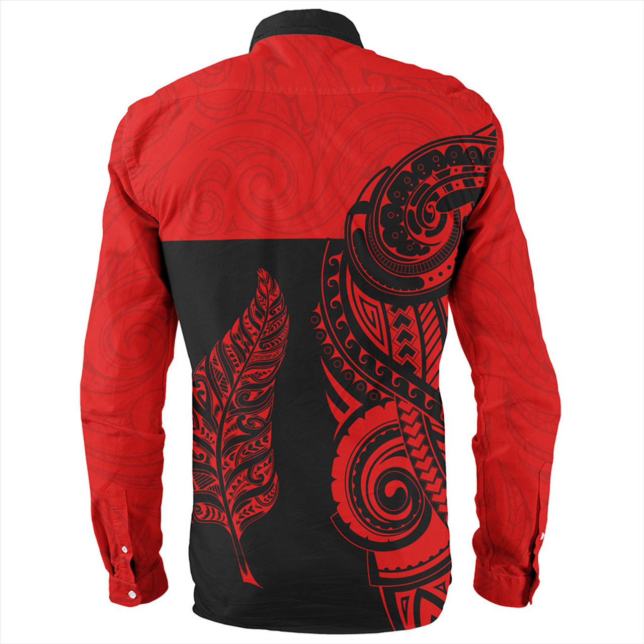 New Zealand Long Sleeve Shirt Maori Pattern Aotearoa Silver Fern Tattoo