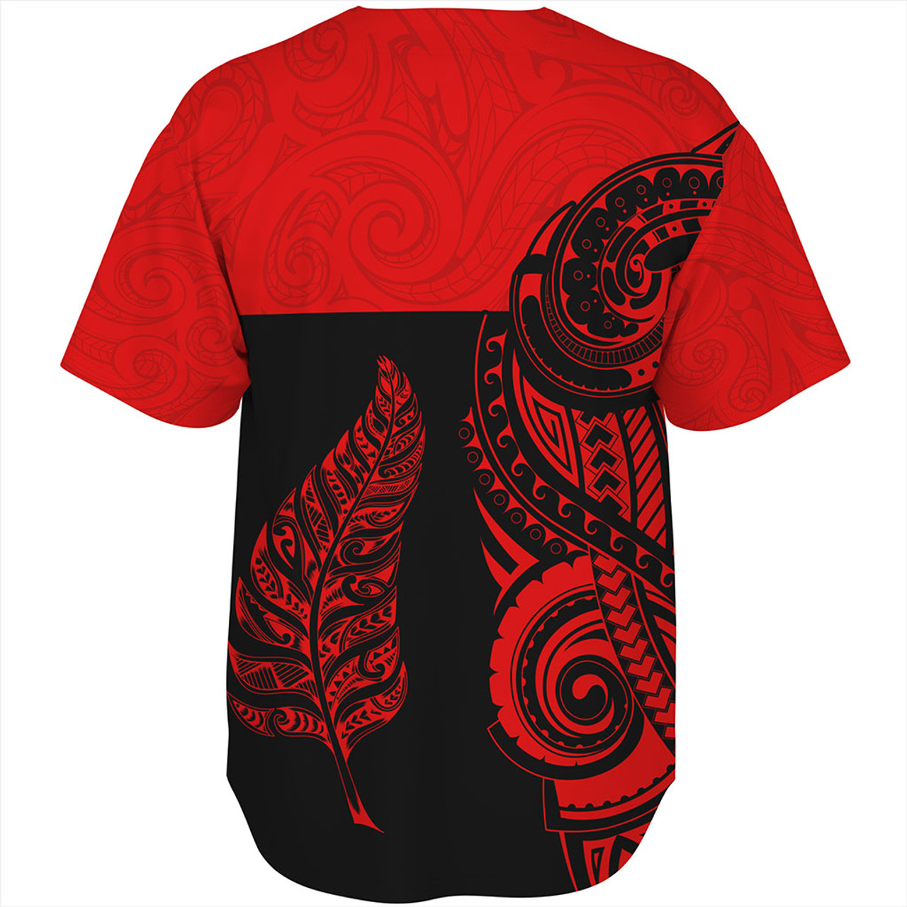 New Zealand Baseball Shirt Maori Pattern Aotearoa Silver Fern Tattoo