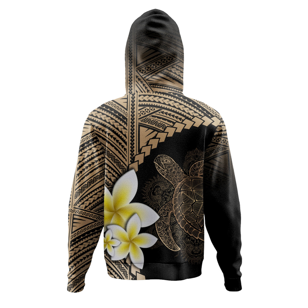 Hawaii Custom Personalised Hoodie Plumeria Sea Turtle Tattoo Tribal Design